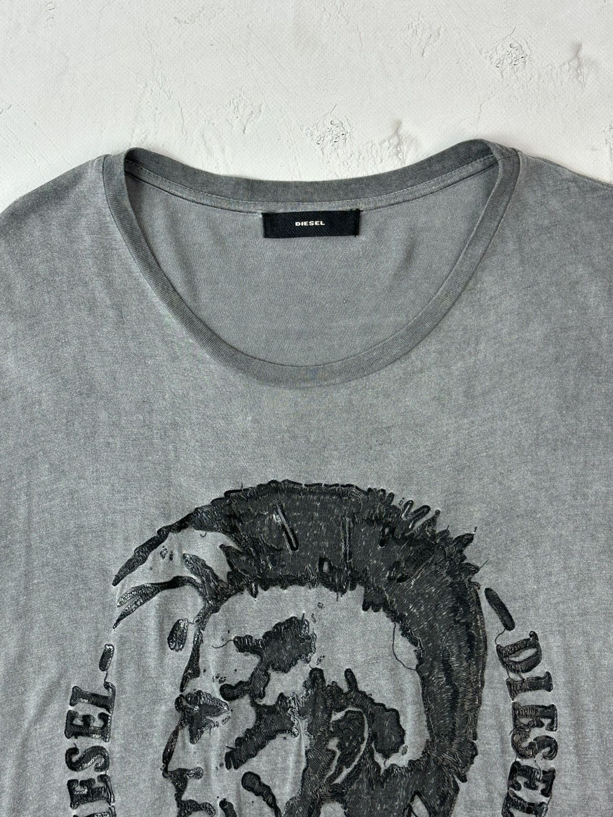 Diesel Diesel Vintage Grey Washed Logo Short Sleeve T-shirt Size US S / EU 44-46 / 1 - 4 Thumbnail