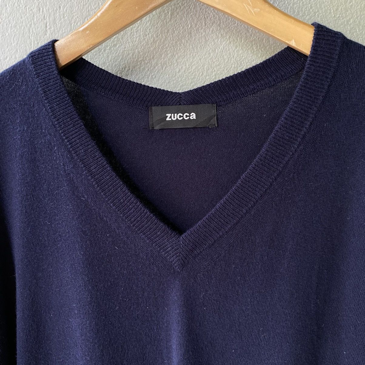 Zucca Zucca Navy Blue V-Neck Knit Sweater Size M / US 6-8 / IT 42-44 - 6 Thumbnail