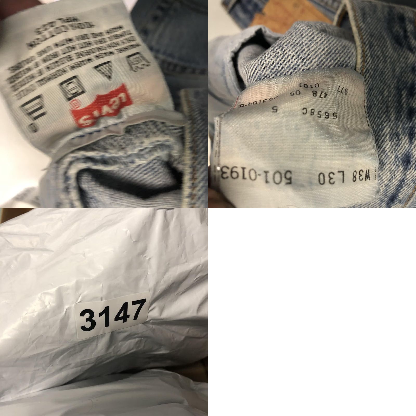 Levi's Levi's 501 Jeans Mens 38x30 Blue Light Wash Straight Button Fly Denim Pants Size US 38 / EU 54 - 8 Thumbnail