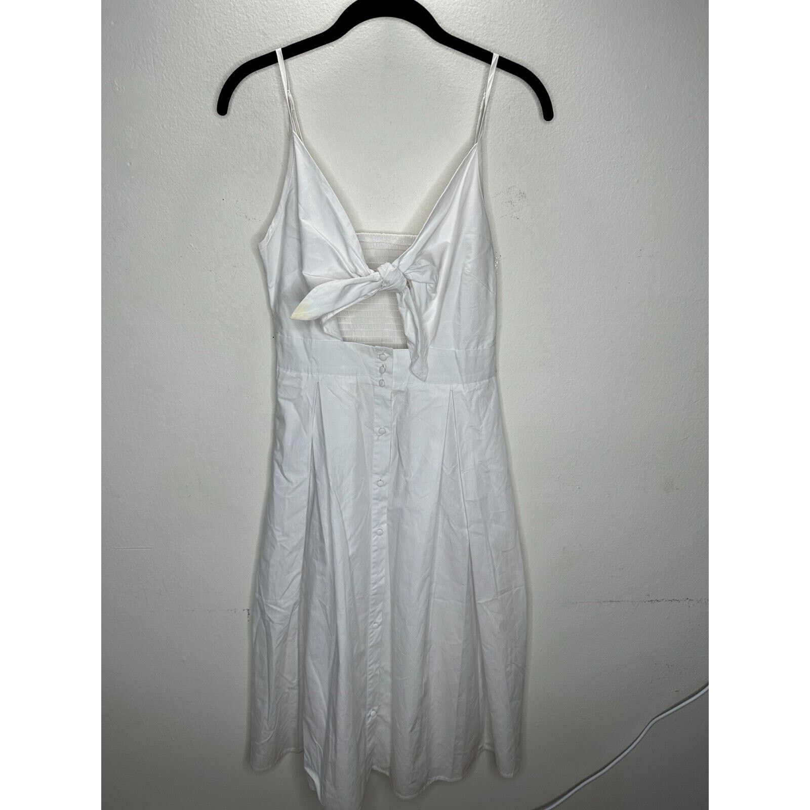 Other White Front Tie Spaghetti Strap Open Front Button Dress M Size M / US 6-8 / IT 42-44 - 4 Thumbnail
