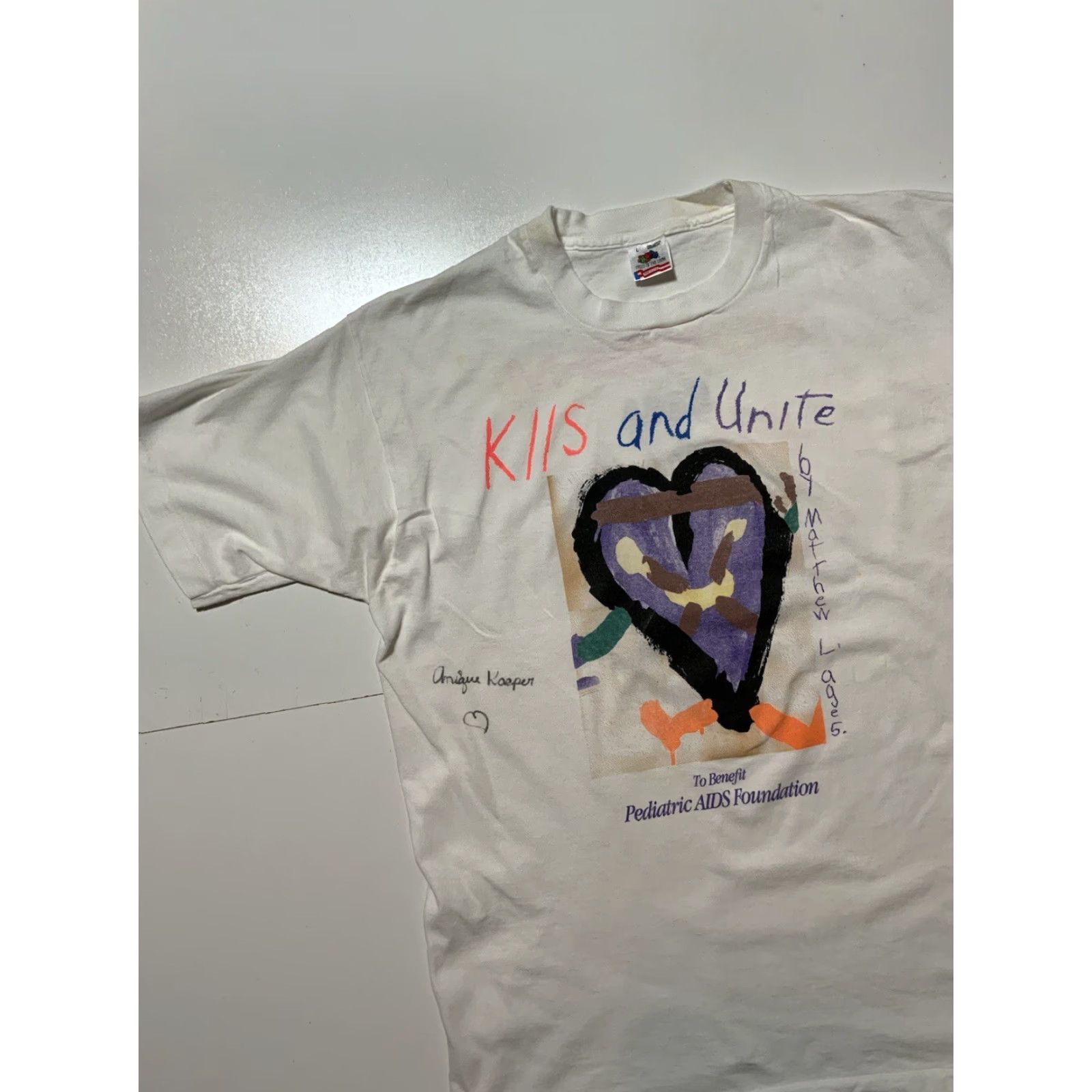 Fruit Of The Loom VINTAGE 1992 KIIS FM Unite Concert T-Shirt Heavy D Luther Vandross LG White Size US L / EU 52-54 / 3 - 4 Thumbnail