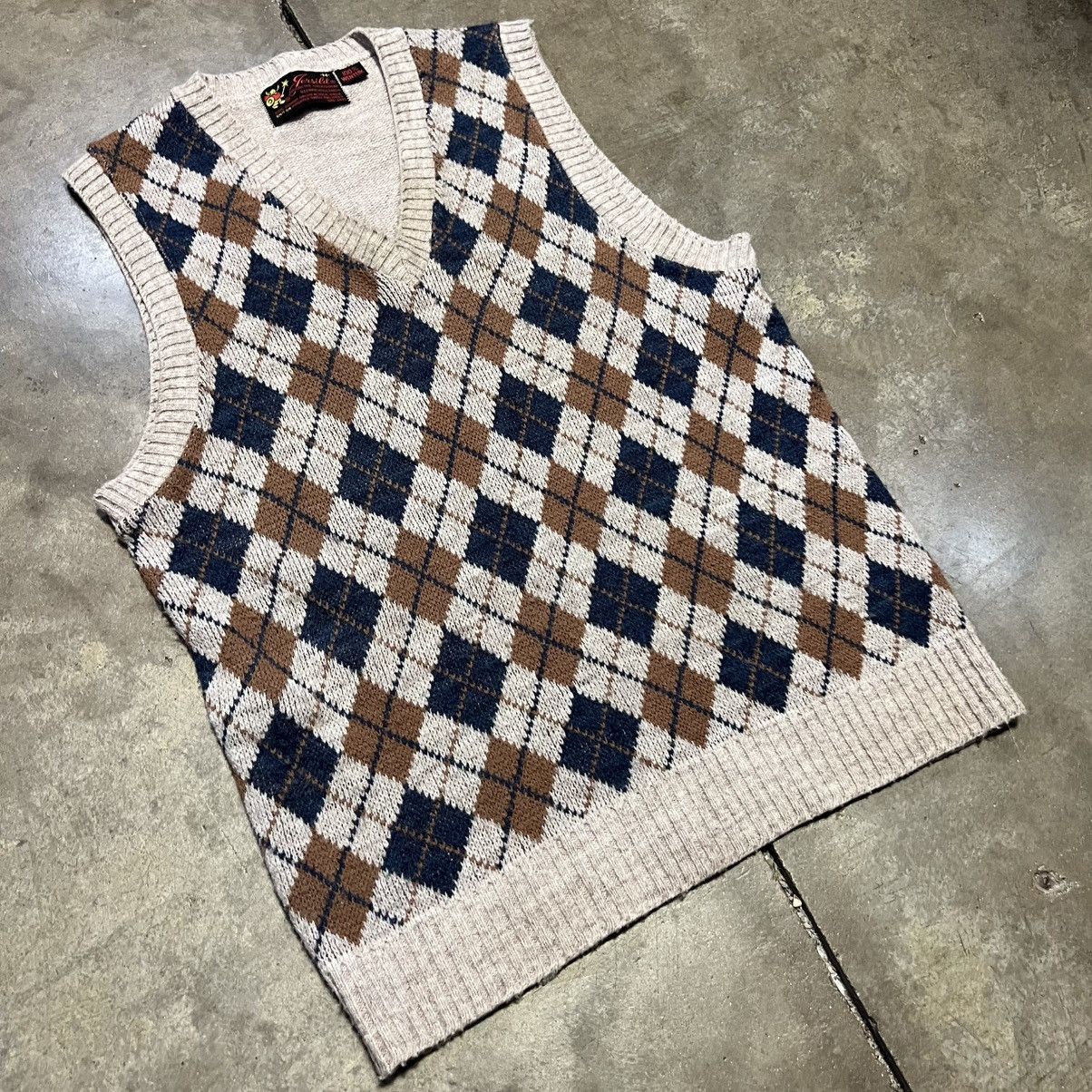 Vintage Vintage 60s 70s Argyle Plaid Sweater Vest Pullover USA Made Size US S / EU 44-46 / 1 - 2 Thumbnail