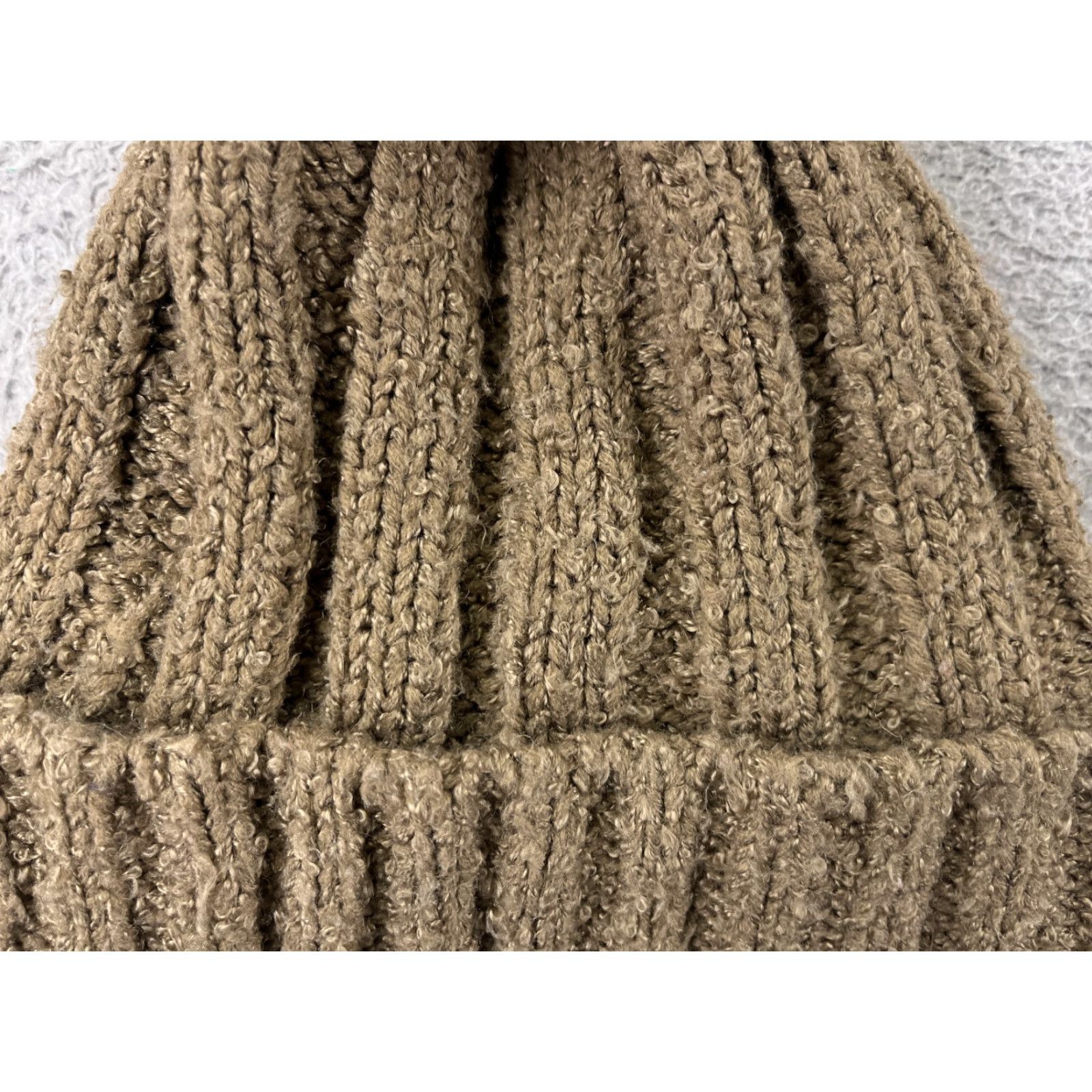 Vintage Unbranded Beanie Hat Adult One Size Brown Knit Acrylic Poly Lined Ski Pom Size ONE SIZE - 2 Thumbnail