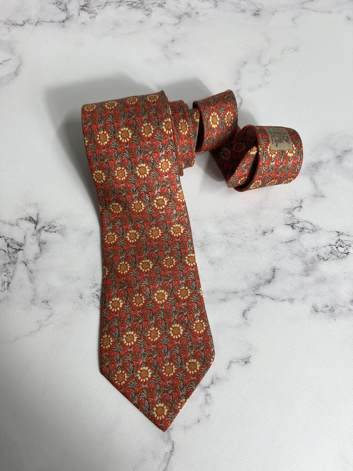 Hermes Vintage very rare luxury Hermes Silk Tie Made in France Size ONE SIZE - 1 Thumbnail