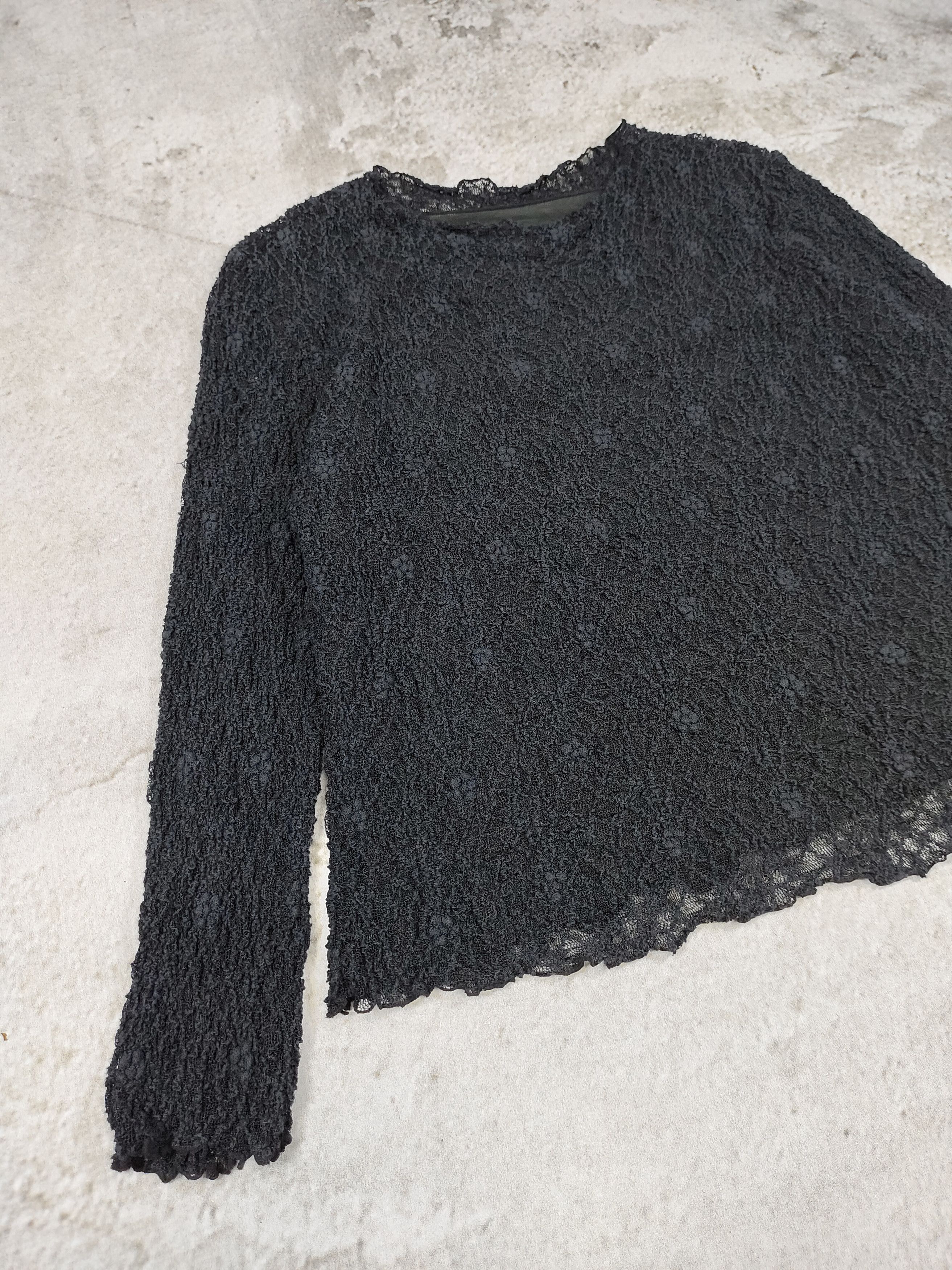 Japanese Brand Jeure Manean🇯🇵Romantic Goth Textured Lace Layered Top Size M / US 6-8 / IT 42-44 - 6 Thumbnail