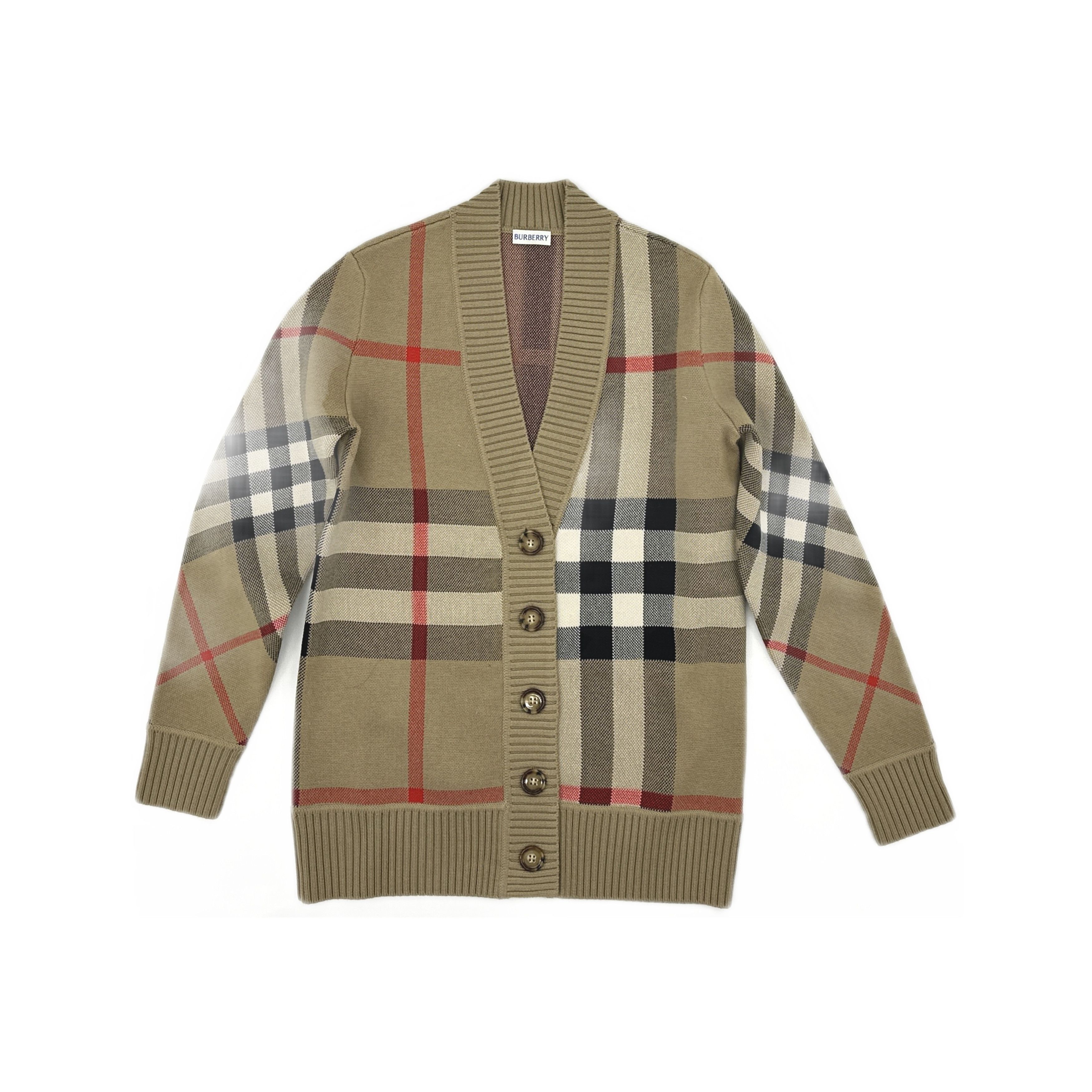 Burberry Burberry Check Jacquard V-Neck Cardigan XXS Size XXS / US 00 / IT 34 - 1 Thumbnail