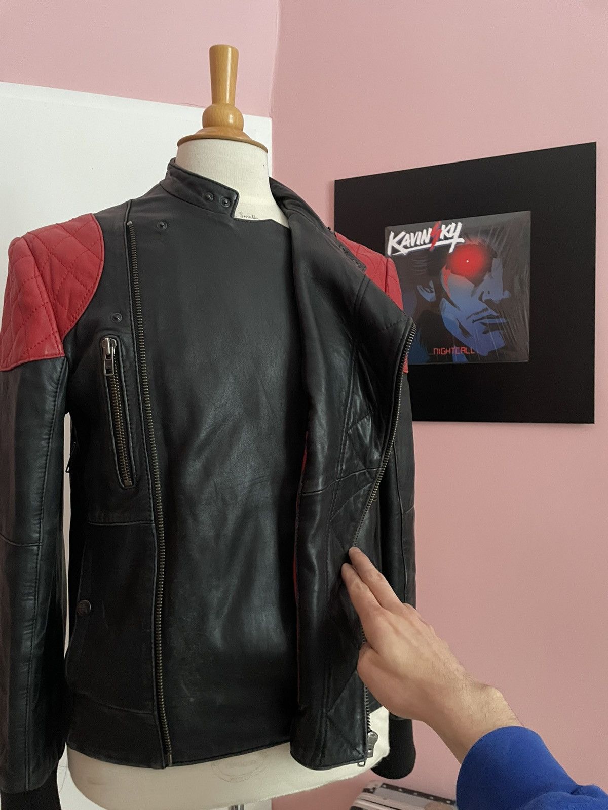 Kid Cudi × Surface To Air 2011 Surface to Air x Kid Cudi Mr. Rager Fire Leather Jacket Size US L / EU 52-54 / 3 - 8 Thumbnail
