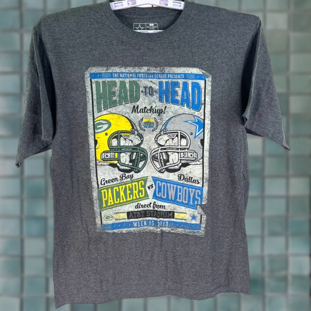 Vintage Dallas Cowboys Shirt Mens M Gray 2013 Promo Tee Head To Head Size US M / EU 48-50 / 2 - 1 Thumbnail
