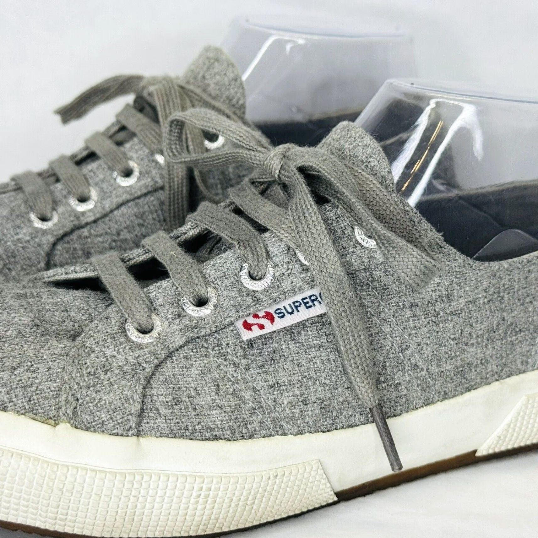 Superga Superga Sneaker Women Wool Blend Lace Up Gray Casual Athletic US 7 Size US 7 / IT 37 - 3 Thumbnail