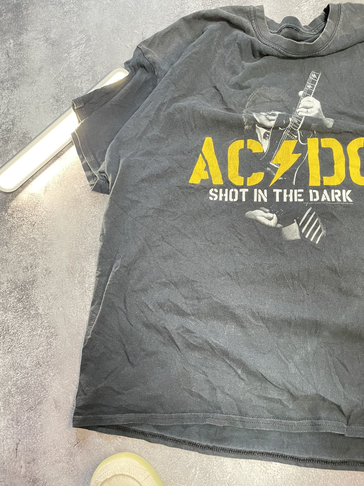 AC/DC Vtg ACDC Shot In The Dark THRASED BOXY Fit Tee Y2K 00s Size US XXL / EU 58 / 5 - 7 Thumbnail