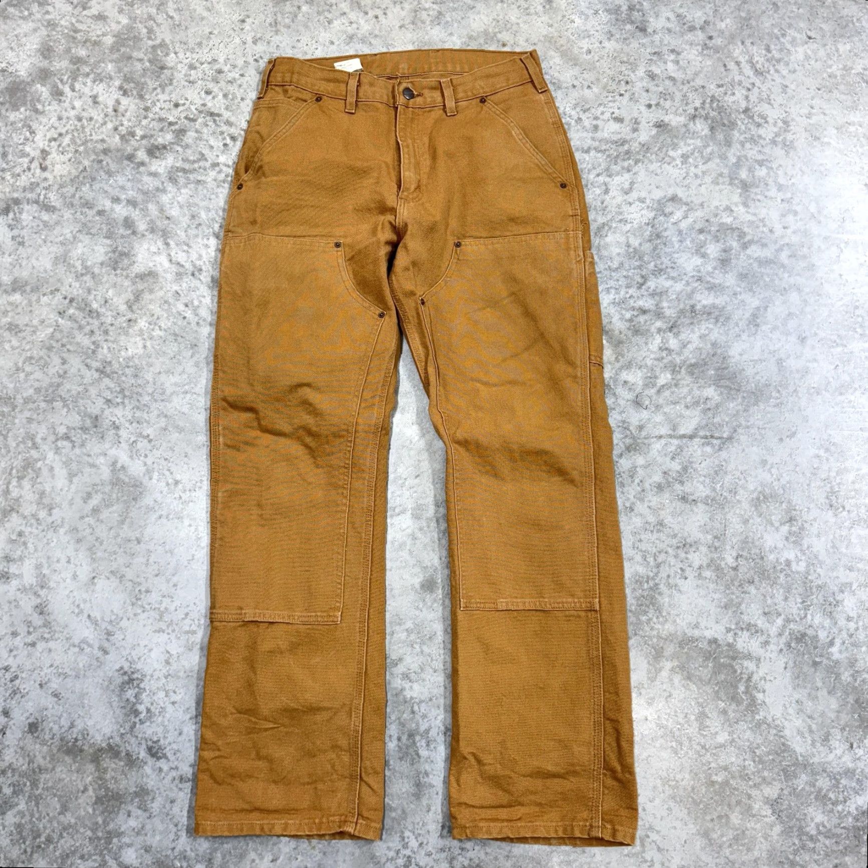 Carhartt VINTAGE Carhartt Pants Mens 31x32 Brown Canvas Carpenter BRN Brown Canvas Pants 31x32 Carhartt Original Dungaree Fit Mens Size US 31 - 3 Thumbnail