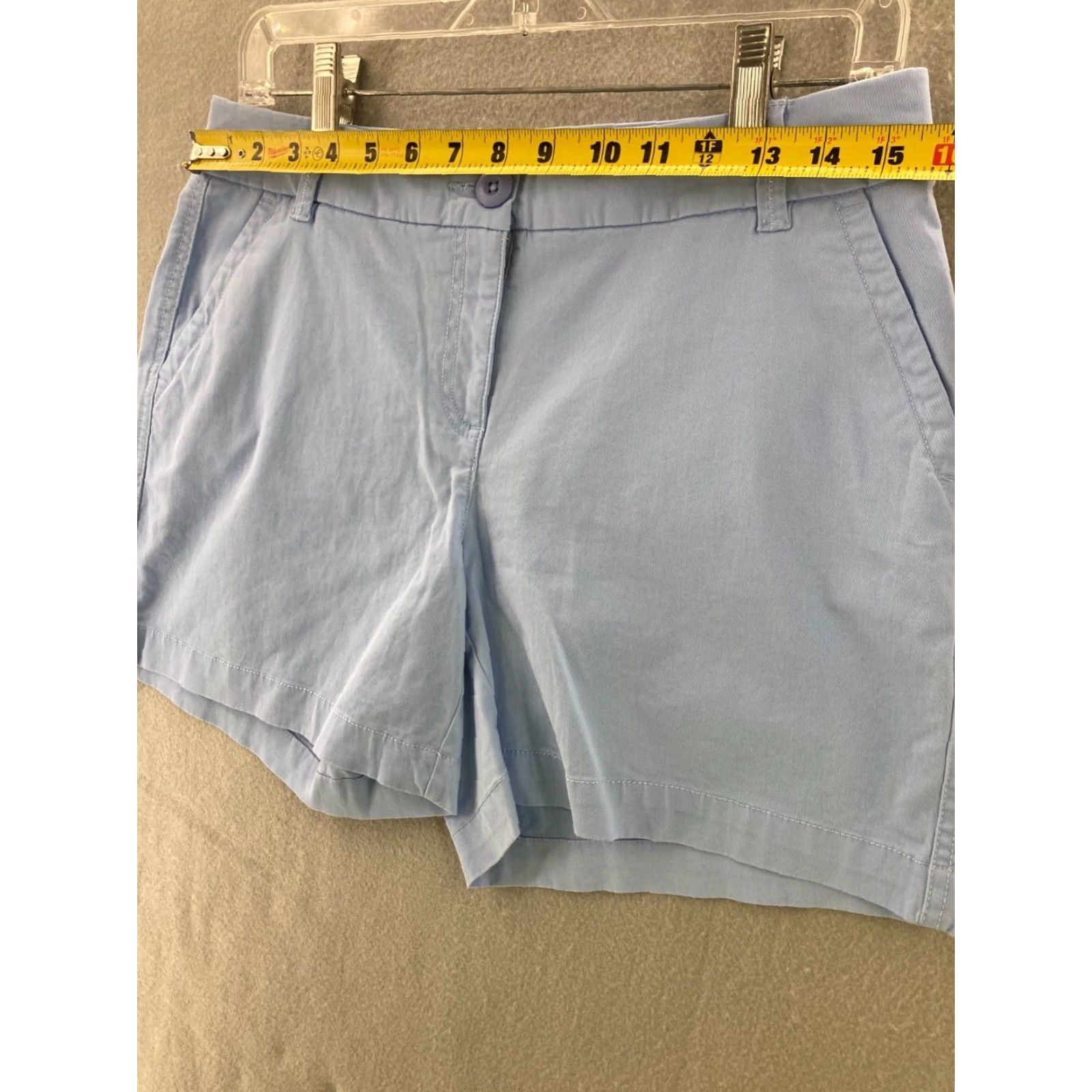 Vintage Crown and Ivy Chino Shorts Womens 4 Blue Solid Activewear Casual Travel Size 27" / US 4 / IT 40 - 3 Thumbnail