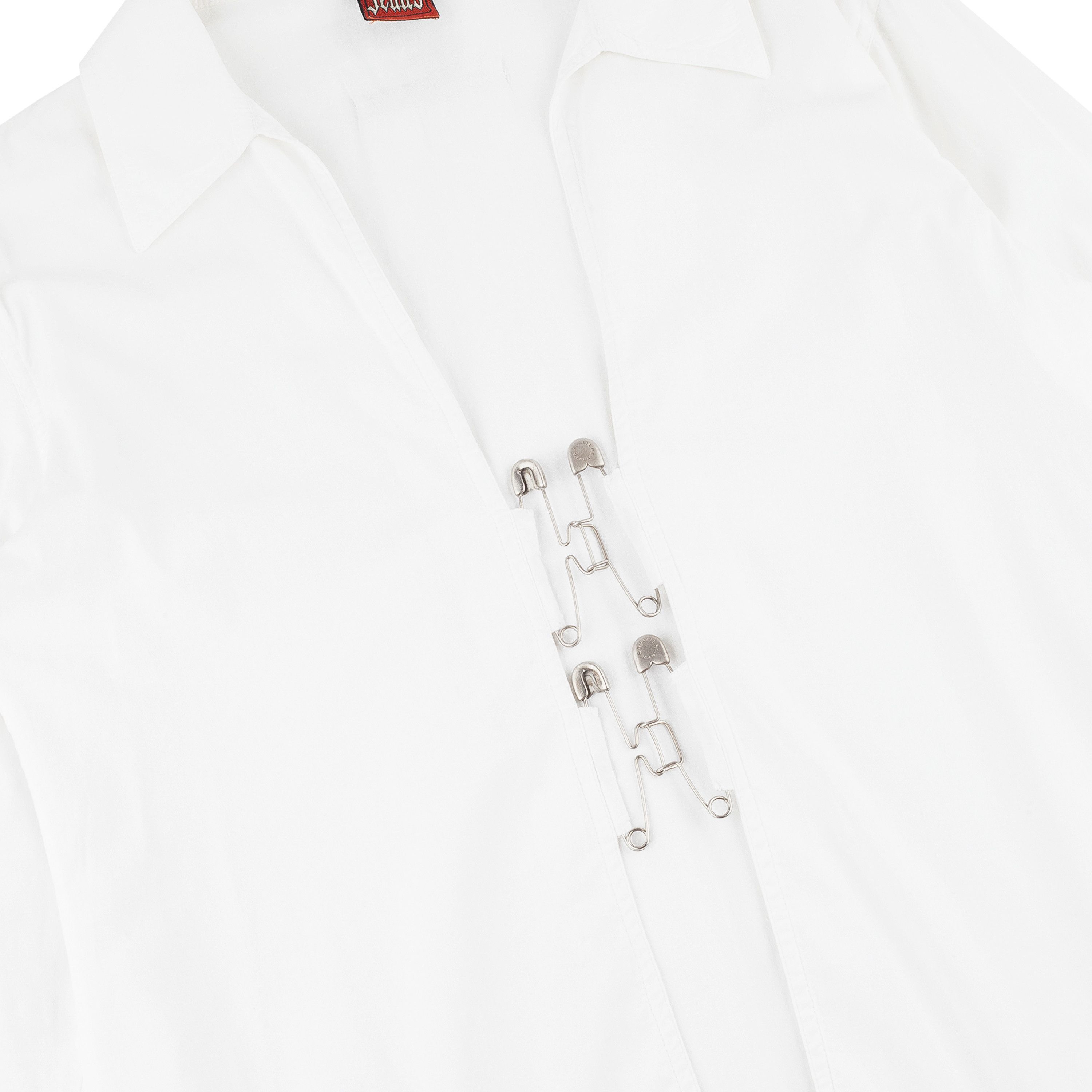 Jean Paul Gaultier Jean Paul Gaultier White Shirt Safety Pin Hook Closures (L) Size L / US 10 / IT 46 - 3 Thumbnail