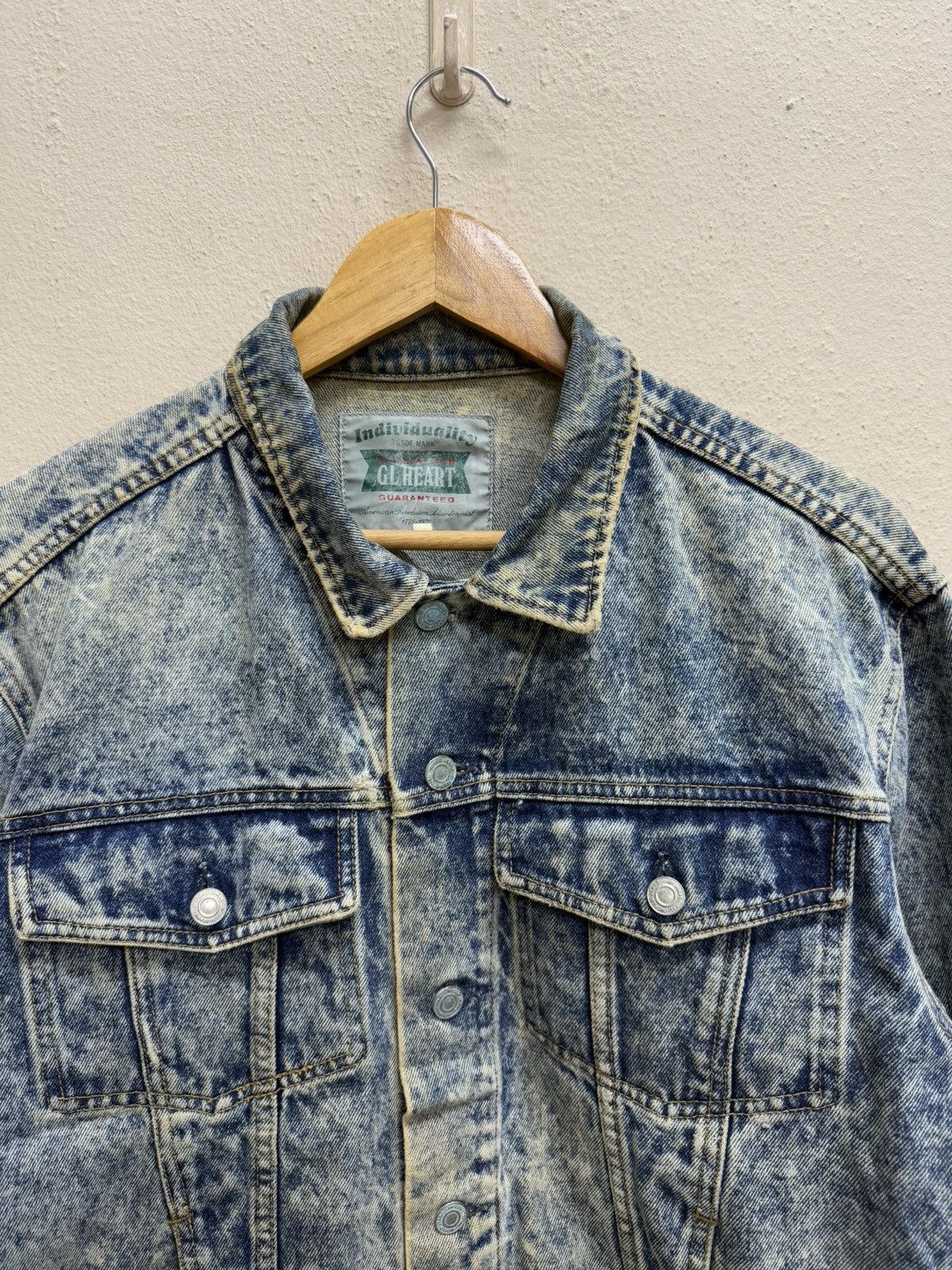 Japanese Brand Vintage 90s GL Heart Acid Wash Denim Jacket Size US M / EU 48-50 / 2 - 21 Thumbnail