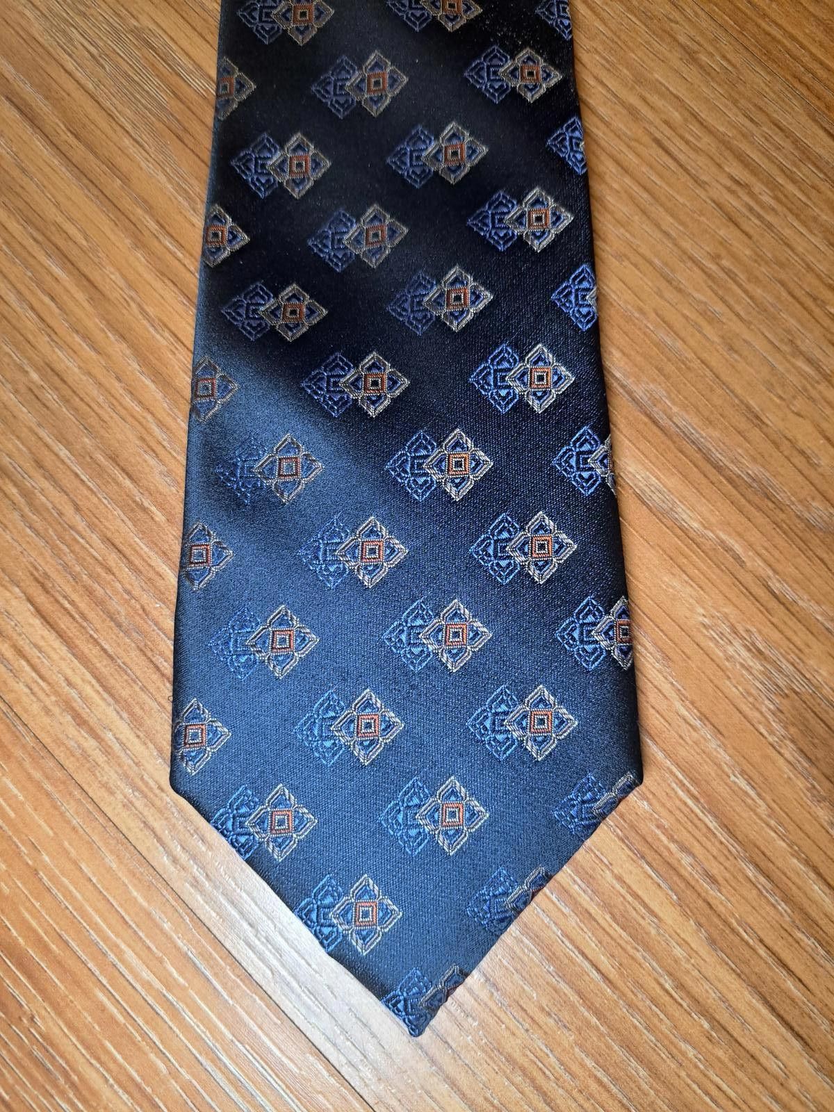 Paul Fredrick Paul Fredrick Silk Tie Blue Multicolor Geometric Necktie Size ONE SIZE - 1 Thumbnail