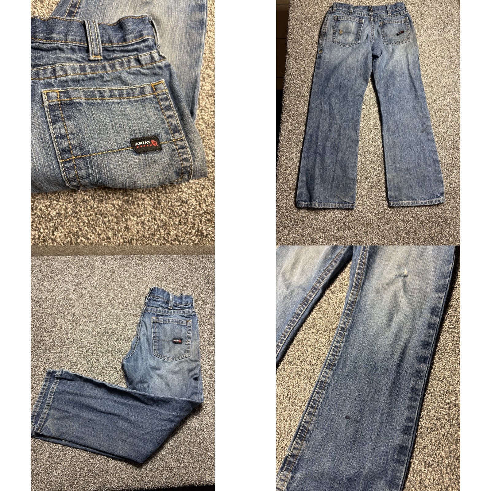 Ariat Ariat Jeans Mens 30x29 Blue Relaxed Boot Cut Distressed Western Denim M4 Size US 30 / EU 46 - 9 Thumbnail