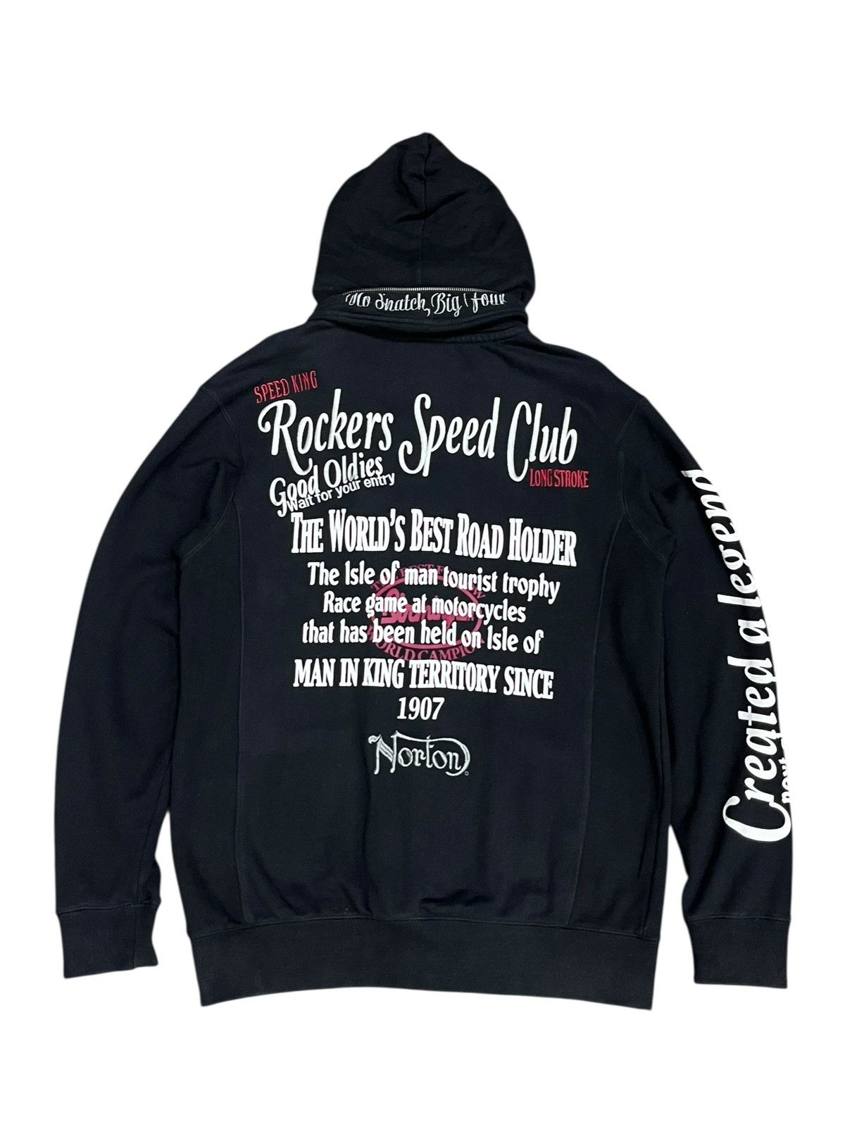 Norton 🔥Vintage NORTON Rocker Club Hoodie w/ Moto Punk Graphics Size US L / EU 52-54 / 3 - 1 Thumbnail