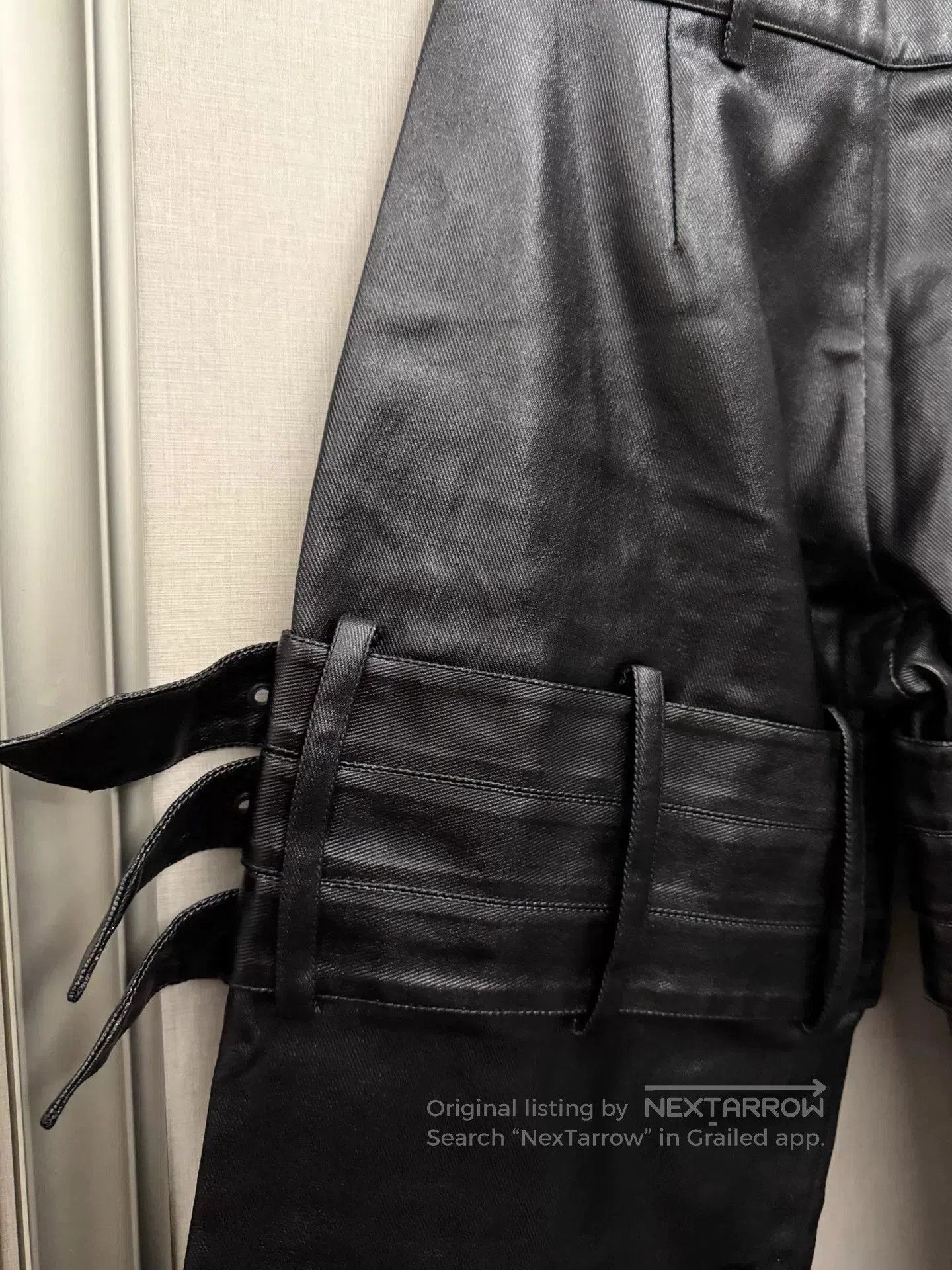 Ximon Lee stylish black faux leather wide. Size 30" / US 8 / IT 44 - 4 Thumbnail