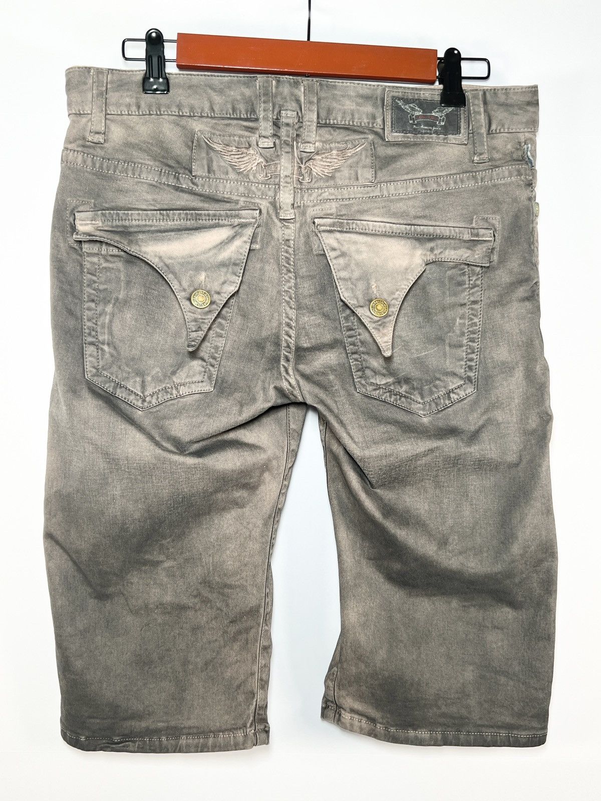 Robins Jeans Robin’s Jeans $297 Dusty Rose Long Flap Shorts SP5519 Size US 31 - 2 Thumbnail