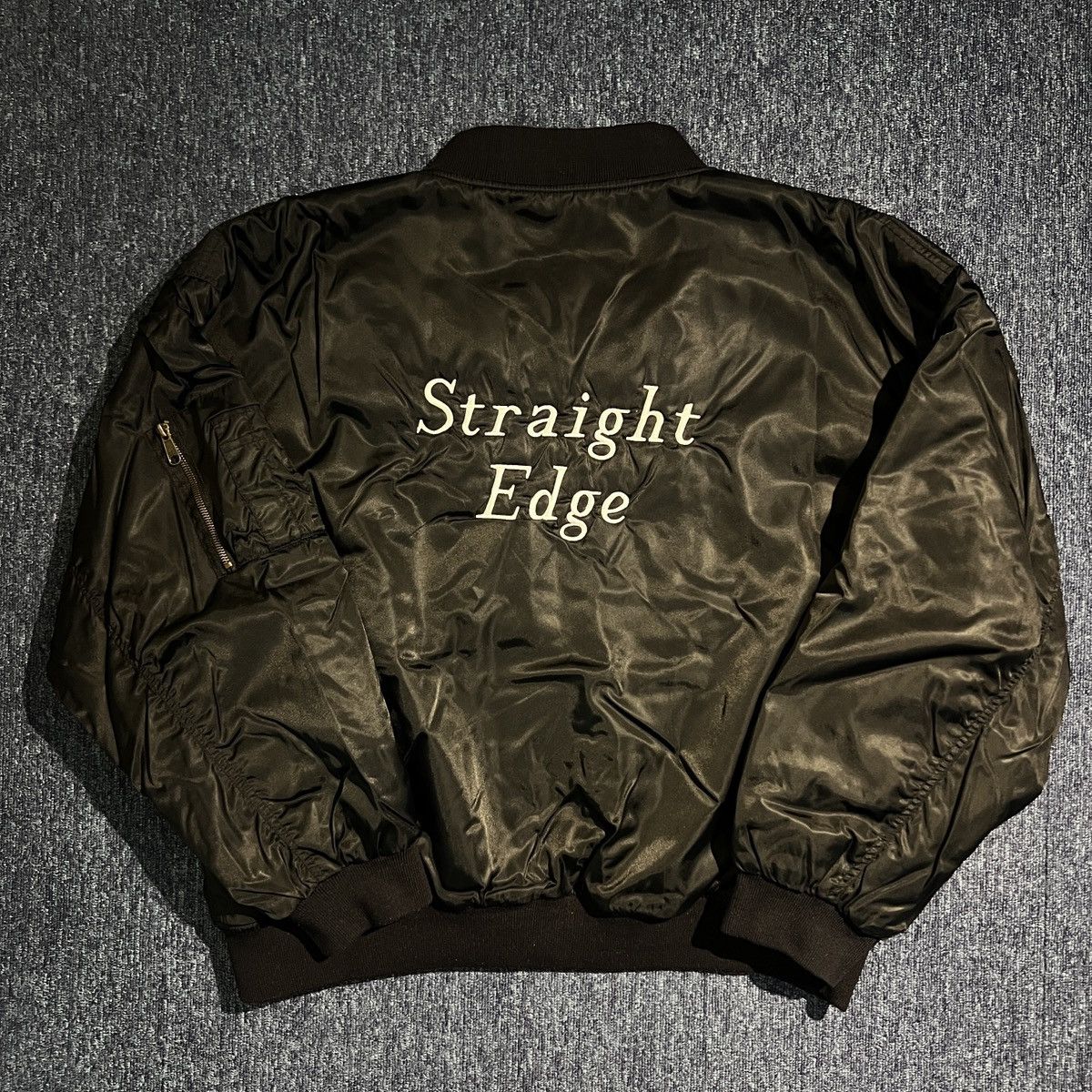 Vintage Vintage 90s Straight Edge MA-1 Bomber Jacket Size US XXL / EU 58 / 5 - 3 Thumbnail