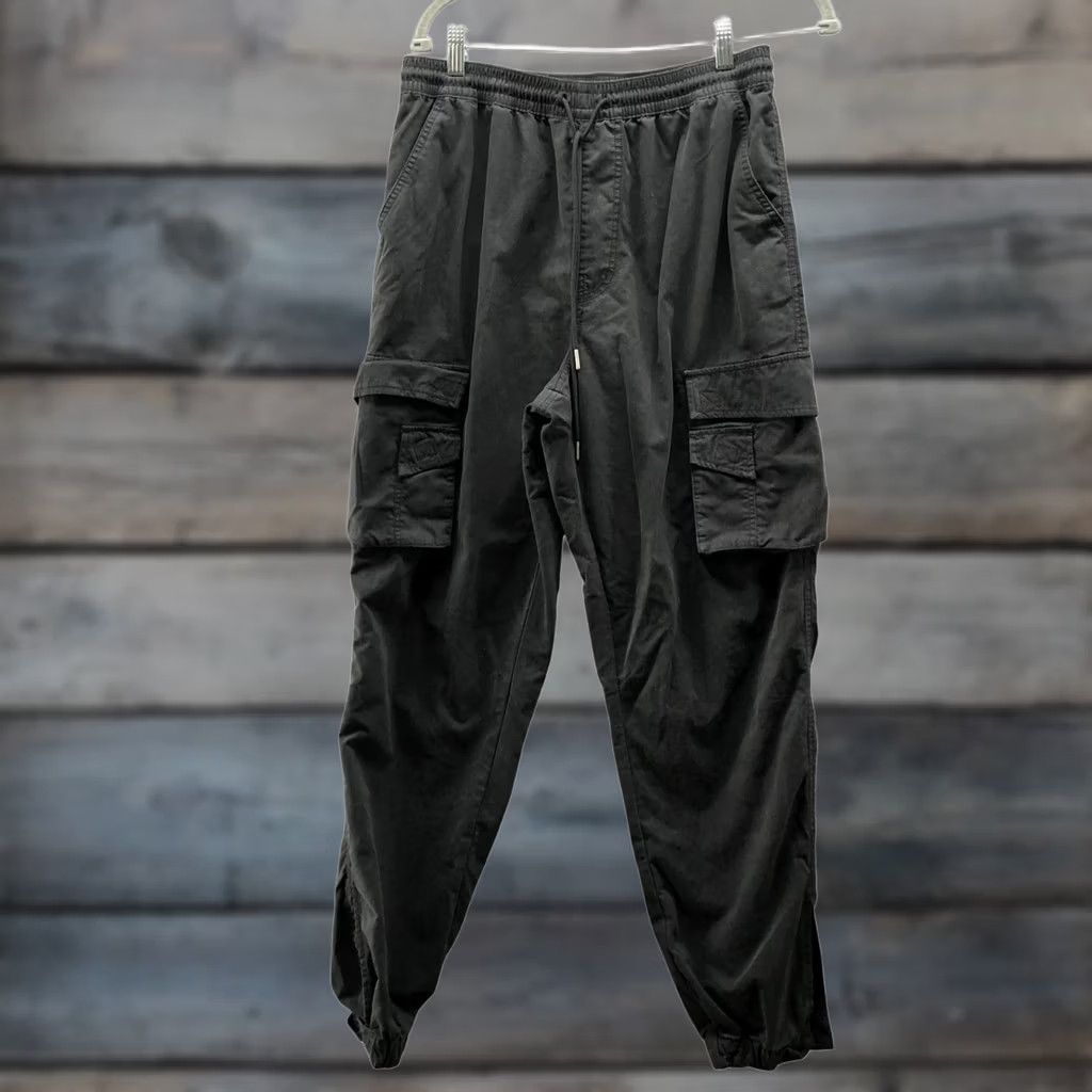 Urban Outfitters VINTAGE? No. Urban Outfitters Standard Cloth Cargo Jogger Pants Mens XL Black Pull On Size US 36 / EU 52 - 1 Thumbnail