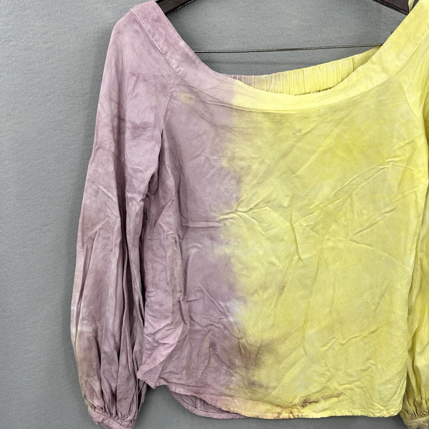 Anthropologie Floreat Blouse Womens 6 Anthropologie Off The Shoulder Tie Dye Ombre Cottagecore Size M / US 6-8 / IT 42-44 - 3 Thumbnail
