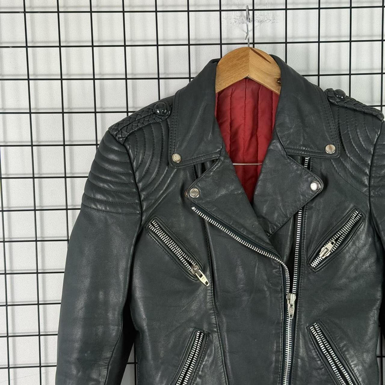 Vintage Real Leather Jacket Womans Cropped Fitted Vintage 2000s Size M / US 6-8 / IT 42-44 - 4 Thumbnail