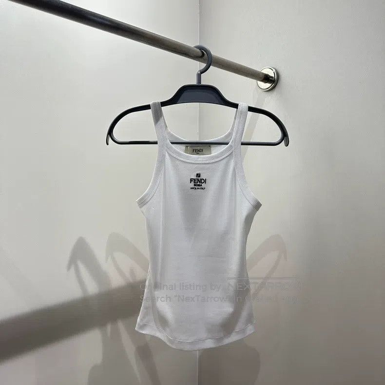Fendi Fendi Letter Double F Embroidered Vest Cotton Size XS / US 0-2 / IT 36-38 - 1 Thumbnail
