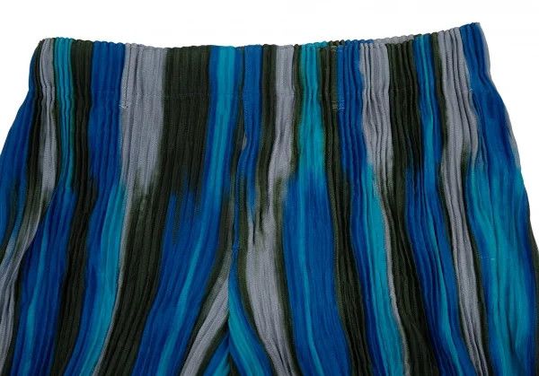 Issey Miyake Pleated Stripe Half Pants in Teal Gray Size US 38 / EU 54 - 2 Thumbnail
