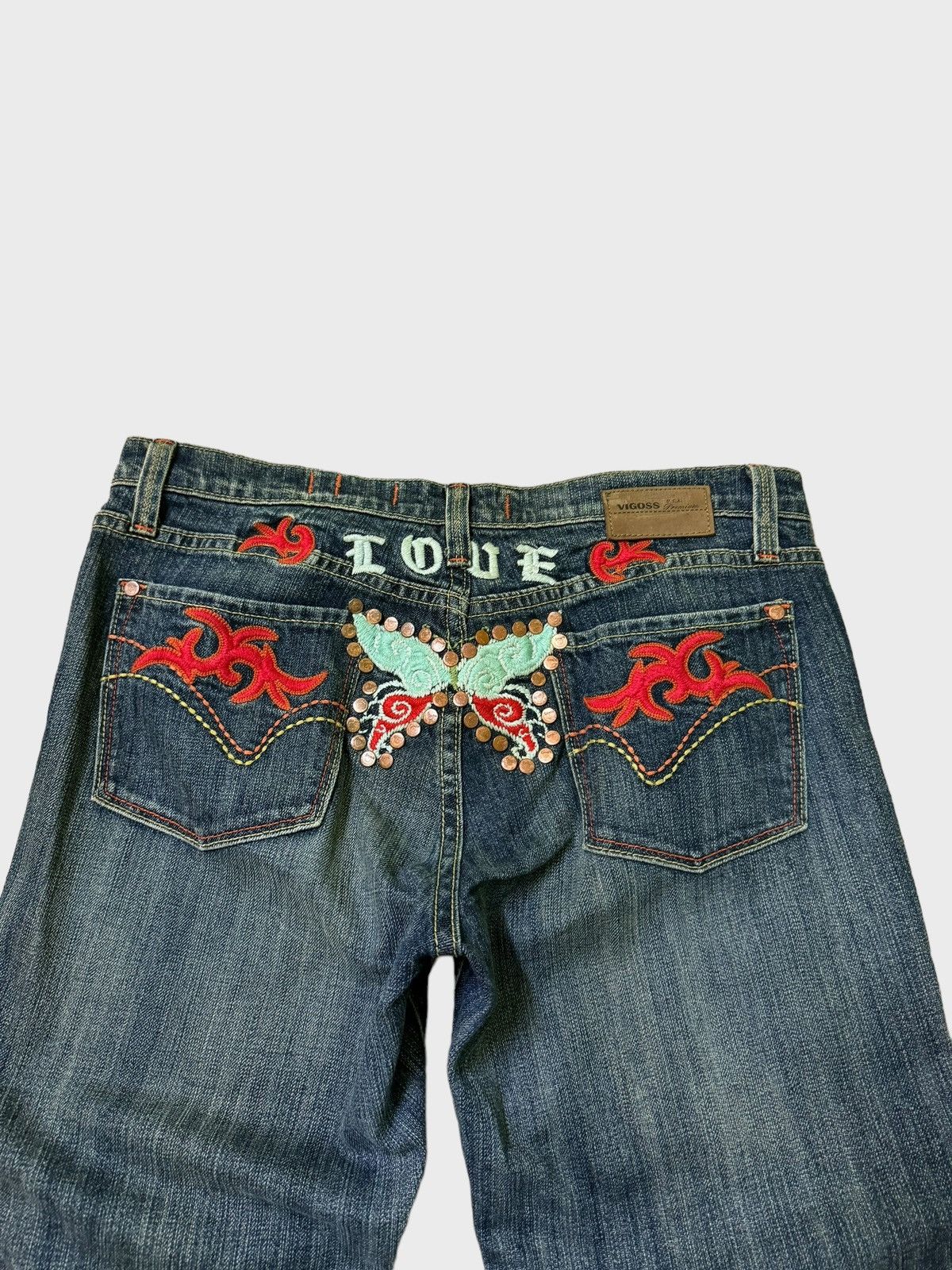 Le Grande Bleu (L.G.B.) × Vintage Vintage VIGOSS Embroidery Design Evisu Inspired Denim Size US 32 / EU 48 - 10 Thumbnail