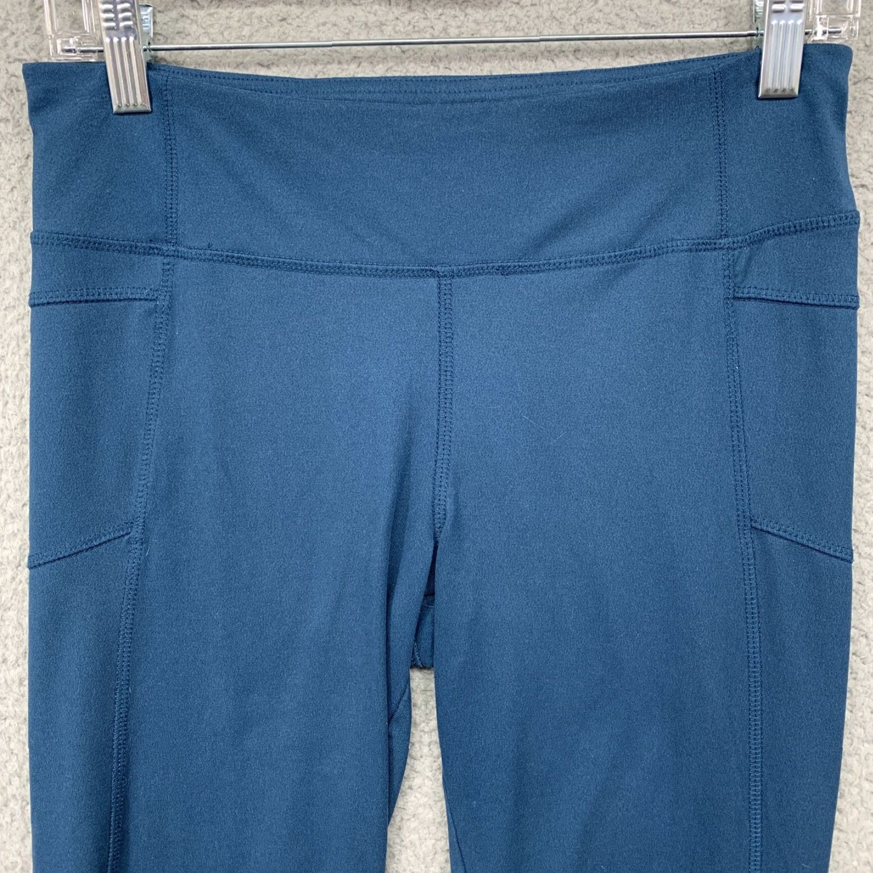 Vintage Marika Tek Athletic Leggings Capri Turquoise Exercise Yoga Waist Pocket Sz 8-10 Women Pants Size 32" / US 10 / IT 46 - 2 Thumbnail