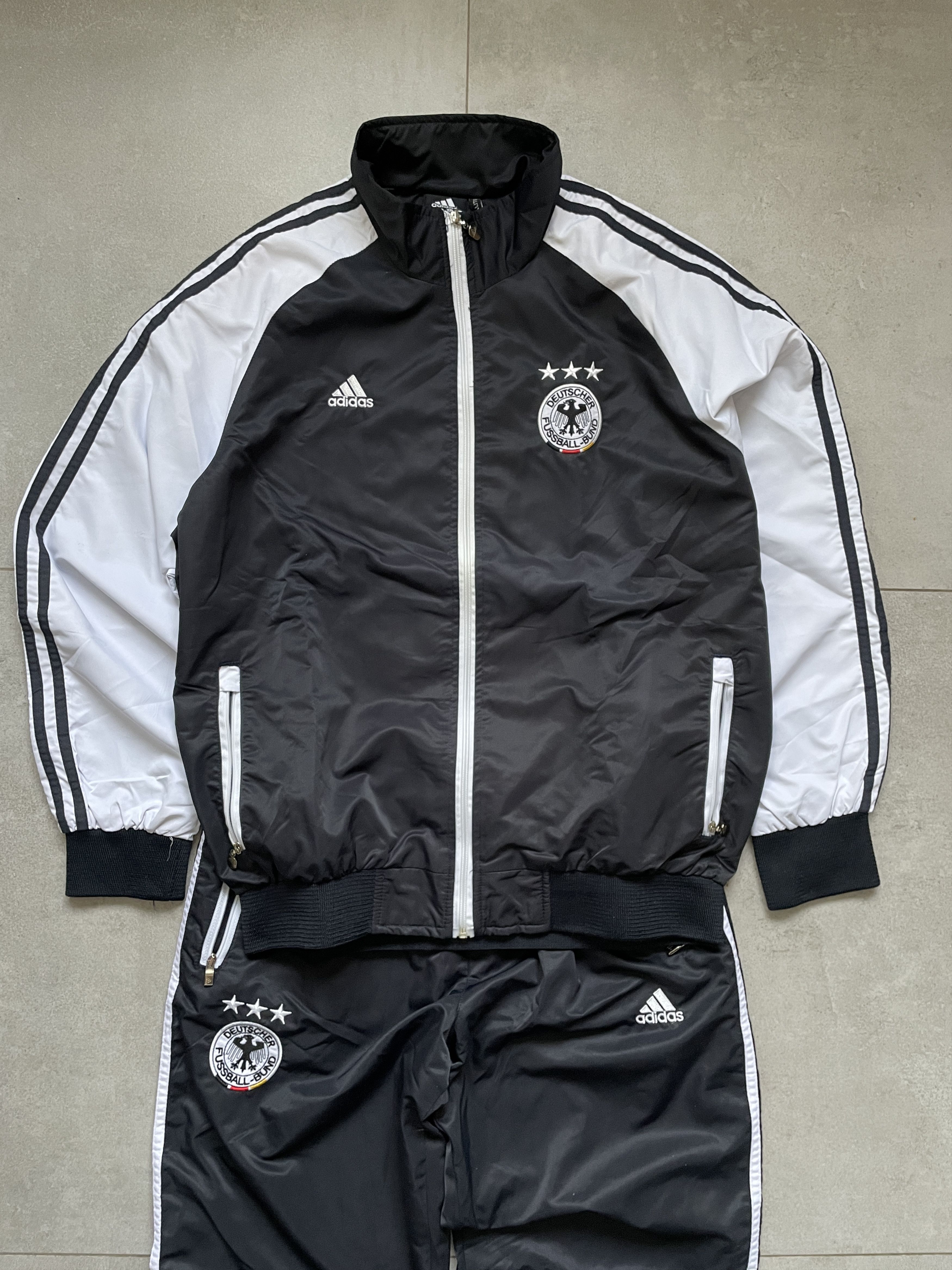 Adidas Y2K ADIDAS BLACK WHITE GERMANY BLOKECORE TRACKSUIT Size US L / EU 52-54 / 3 - 1 Thumbnail
