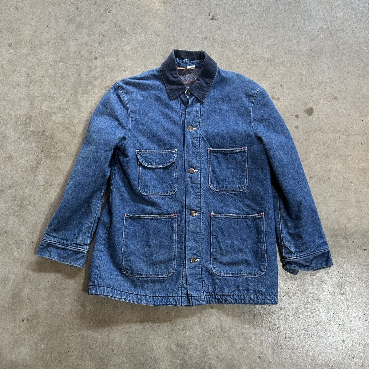 Carhartt × Vintage × Wrangler Big Ben Blanket Lined Denim Chore Coat Jacket Sz 40 80s Size US M / EU 48-50 / 2 - 1 Thumbnail