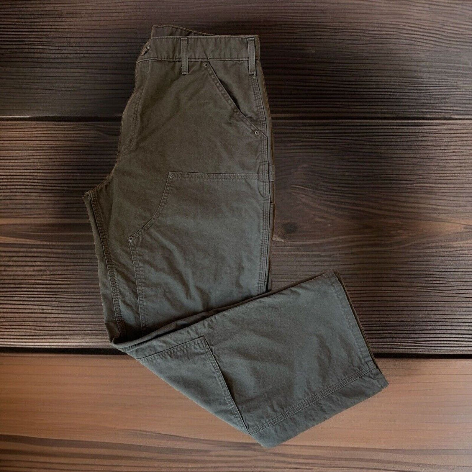 Carhartt × Vintage Vintage Carhartt Double Knee Pants 35 Dark Green Workwear Size US 35 - 1 Thumbnail