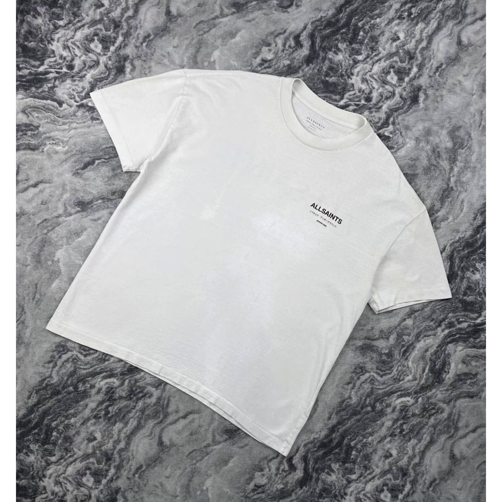 Allsaints AllSaints Men T Shirt M White Crew Neck SS Logo Cotton Regular Size US M / EU 48-50 / 2 - 6 Thumbnail
