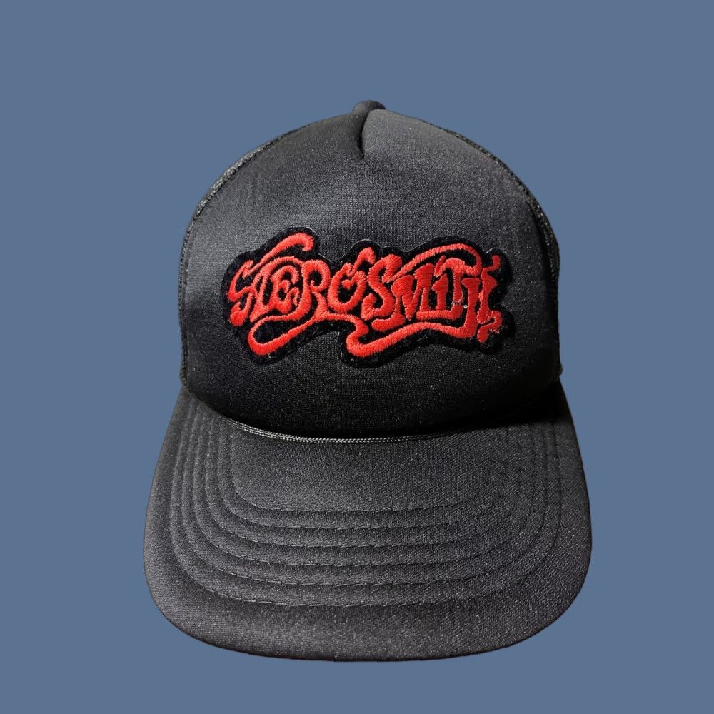VINTAGE Aerosmith Young An Snapback Hat Cap Black Red Cap Adjustable One Size Men 80s 90s Music Retro Rock