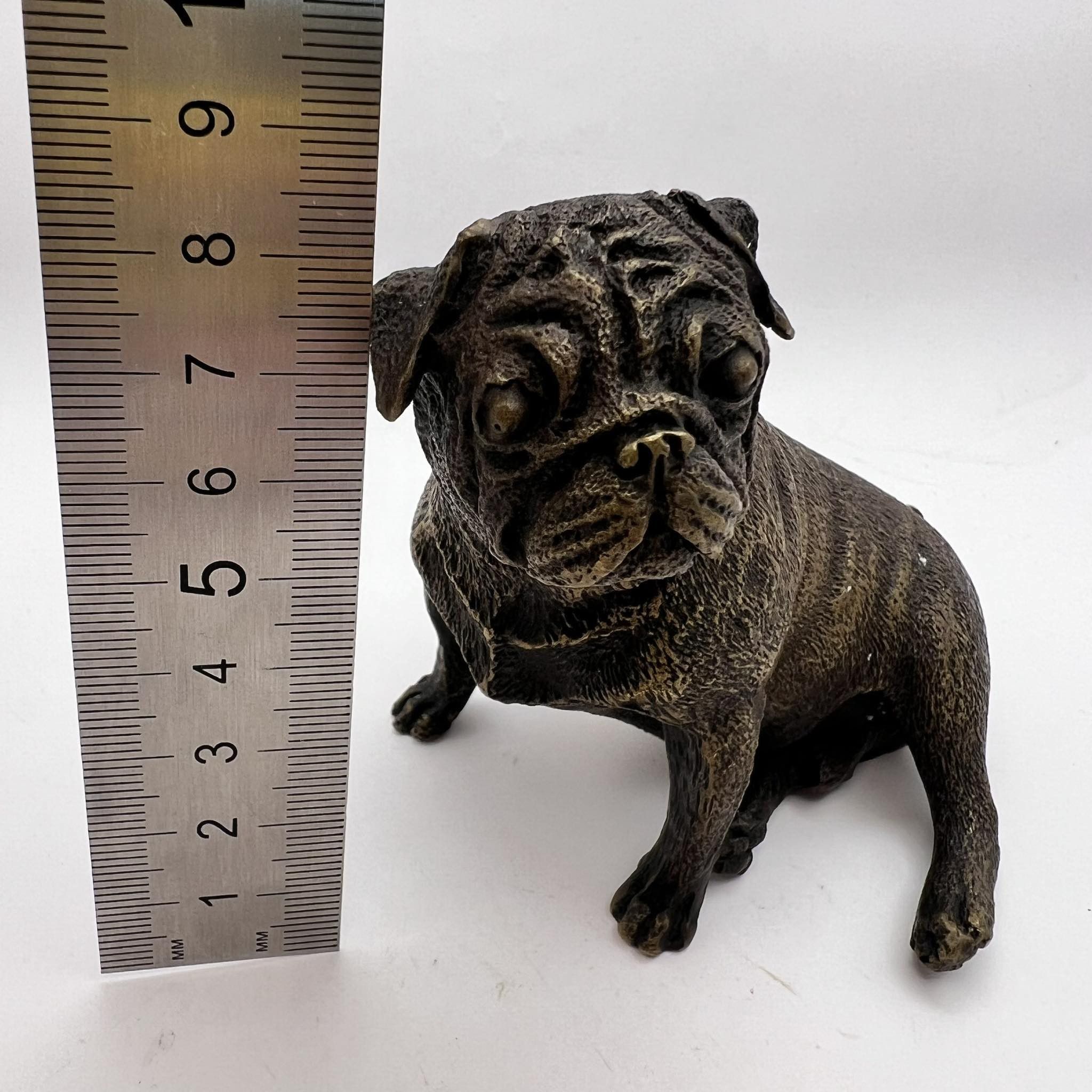 Vintage Antique Collectible Bronze Brass Figure Statue Dog Bulldog Size ONE SIZE - 5 Thumbnail