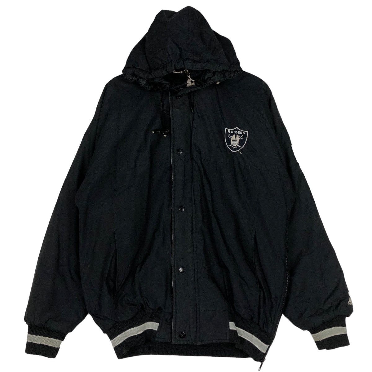 NFL 🔥Vintage Bomber Jacket Starter NFL Raiders Big Logo Size US S / EU 44-46 / 1 - 1 Thumbnail