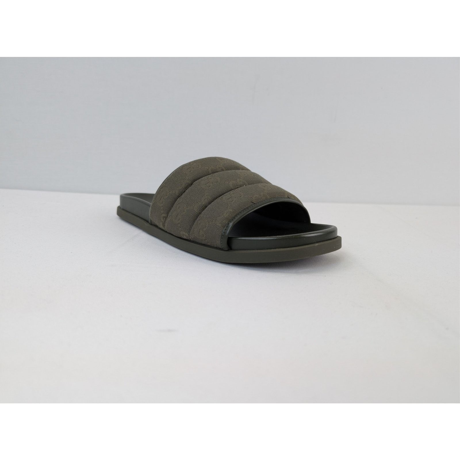 Gucci o1rshd1 Men's Padded mules with GG pattern Slippers in Olive Size US 9.5 / EU 42-43 - 2 Thumbnail