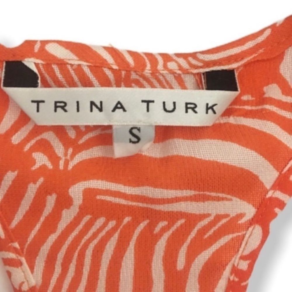 Trina Turk Trina Turk Women’s Silk Racerback Tank Top Size S – Orange & Size S / US 4 / IT 40 - 4 Thumbnail