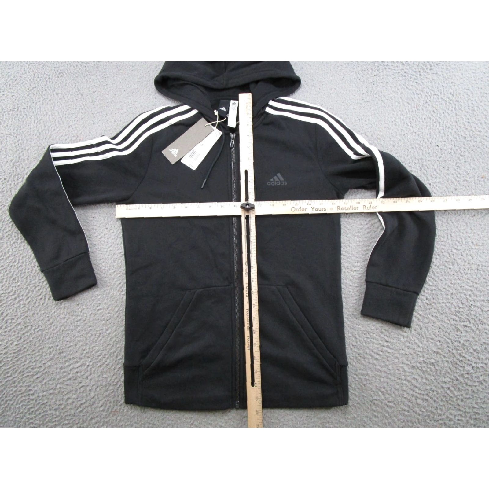 Adidas Adidas Hoodie Sweatshirt Black Full Zip Mens Size S 3 Stripes Track Active NEW Size US S / EU 44-46 / 1 - 4 Thumbnail
