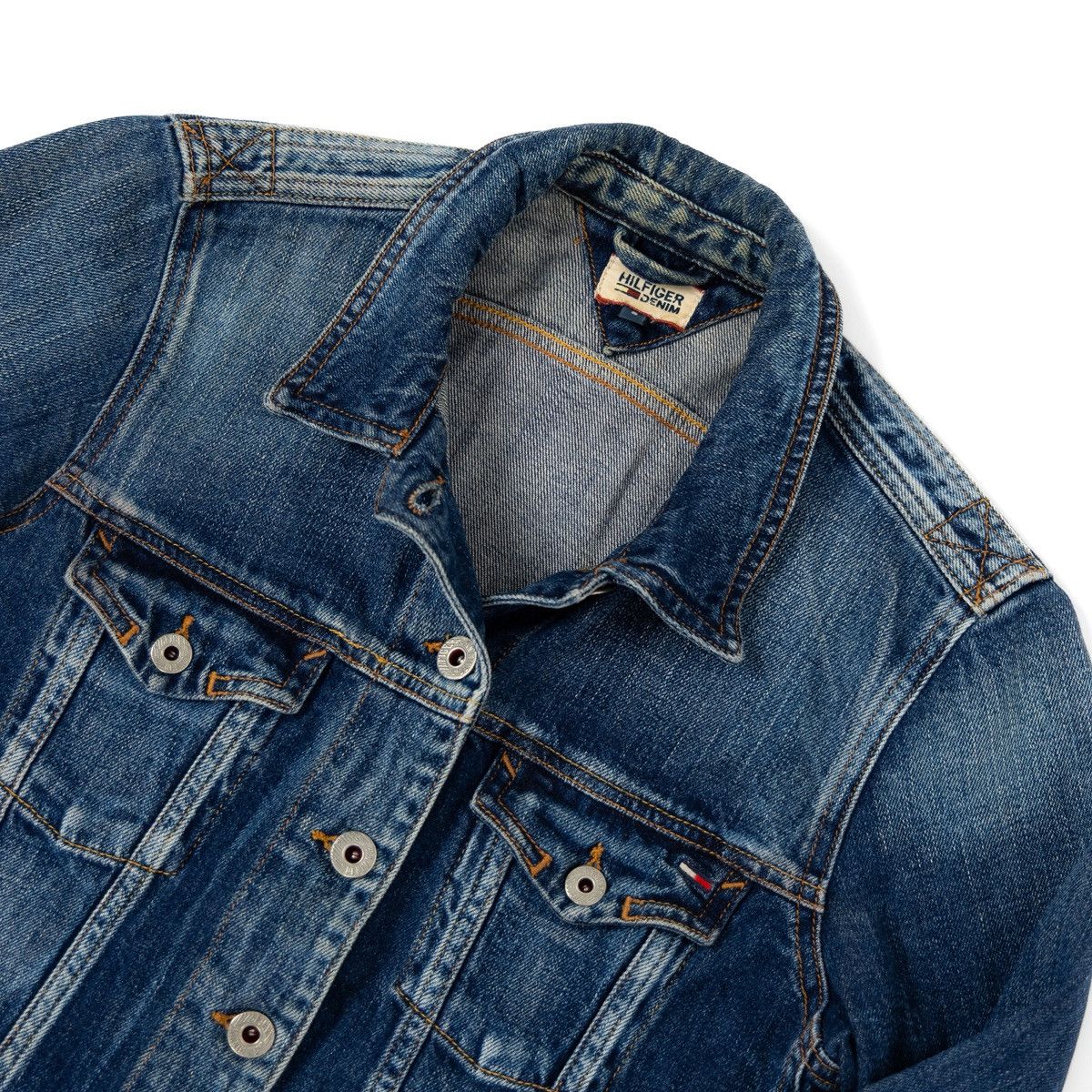 Tommy Hilfiger Tommy Hilfiger Wmns Denim Jacket Blue Classic Fitted Button Size S / US 4 / IT 40 - 5 Thumbnail