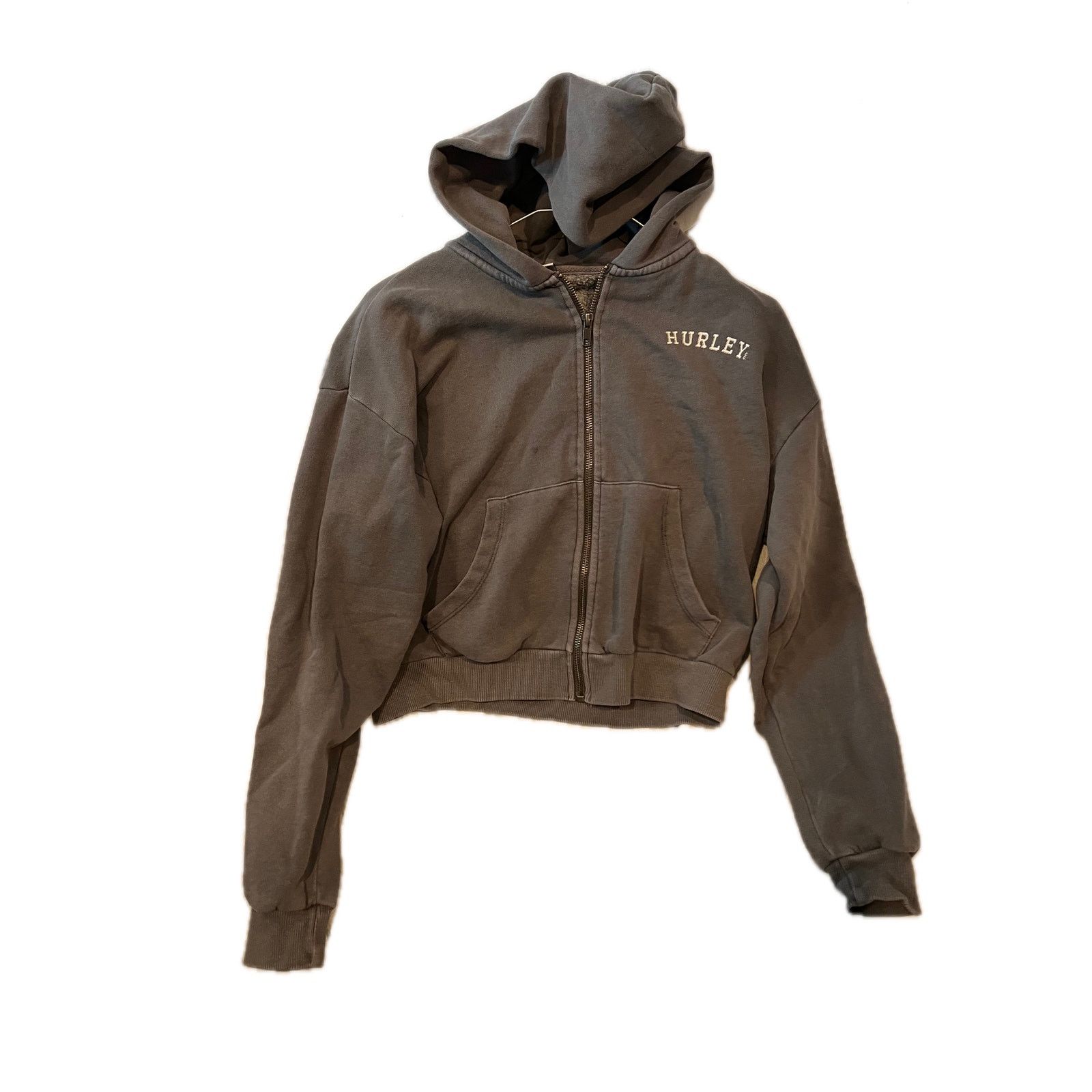 Hurley Hurley Cropped Gray Beige Pullover Hoodie Womans XS Size XS / US 0-2 / IT 36-38 - 1 Thumbnail