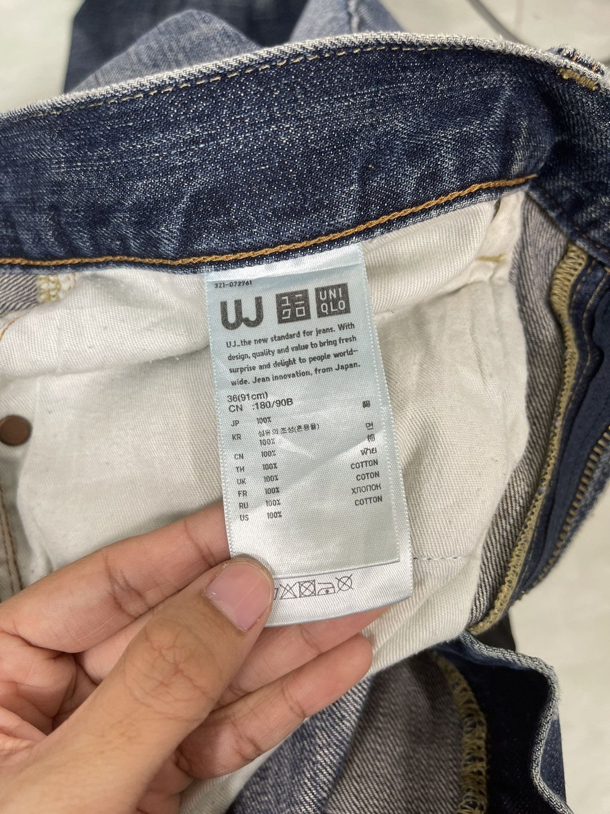 Japanese Brand Uniqlo UJ Distressed Flare Regular Fit Straight Jeans Size US 38 / EU 54 - 17 Thumbnail