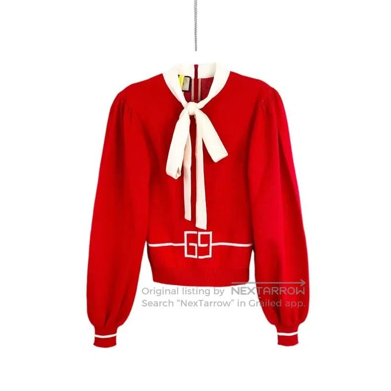 Gucci Gucci Double G puff sleeve bow sweater Size S / US 4 / IT 40 - 1 Thumbnail