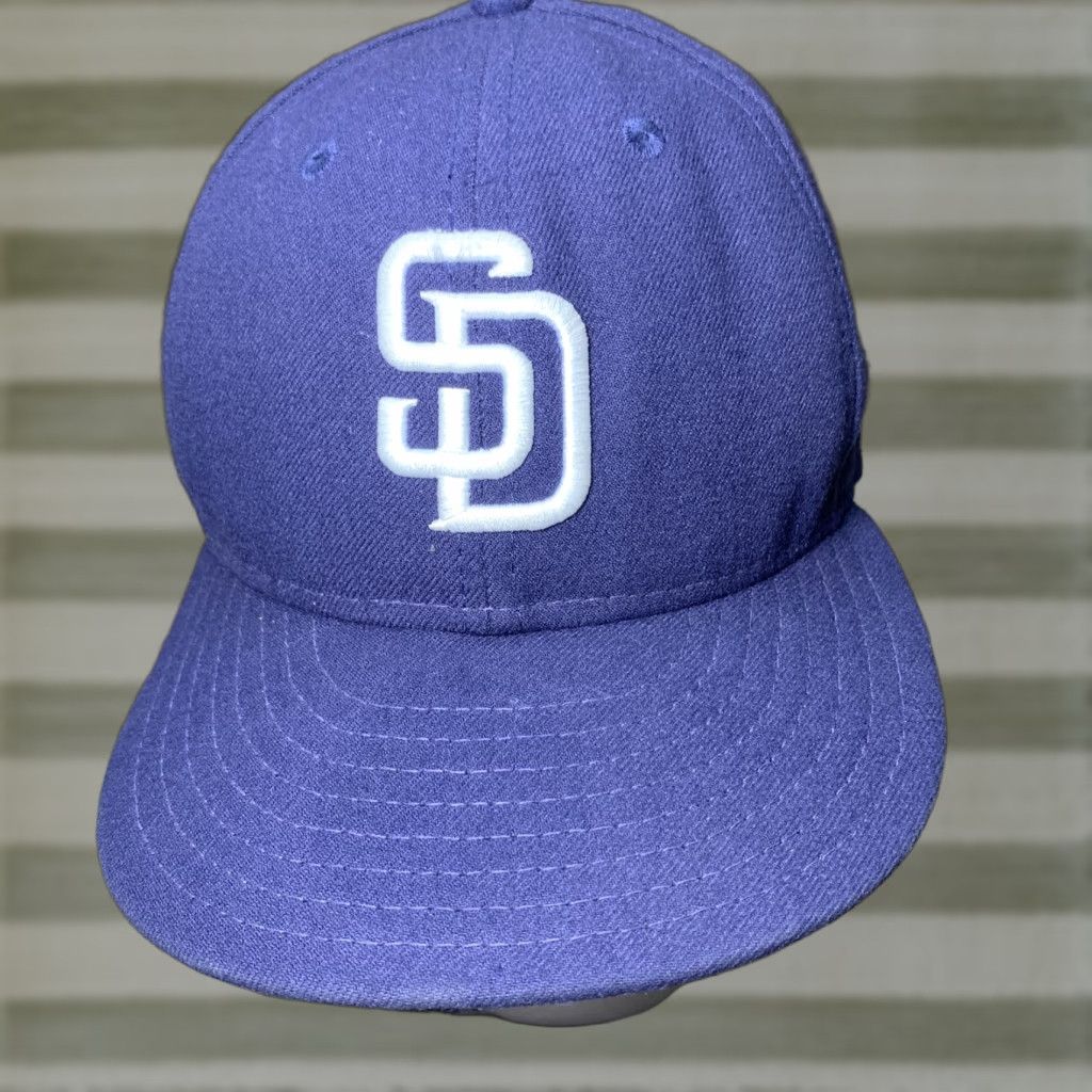 New Era San Diego Padres SD MLB Hat Cap New Era 59Fifty Navy Navy Size ONE SIZE - 1 Thumbnail