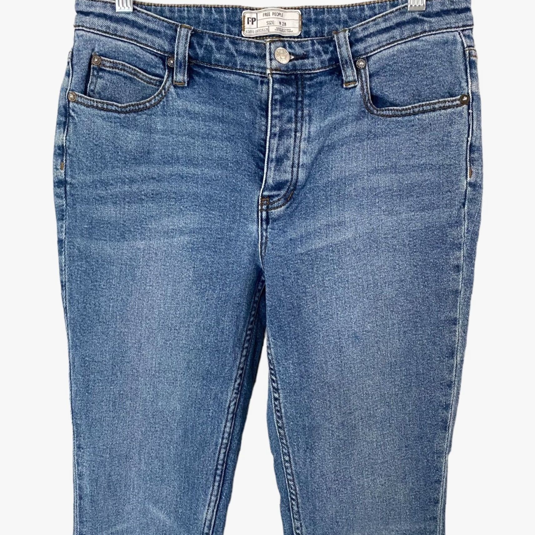 Free People Free People Jeans Womens 28 Blue Denim Stretch Button Fly Skinny Mid Rise Size 28" / US 6 / IT 42 - 5 Thumbnail