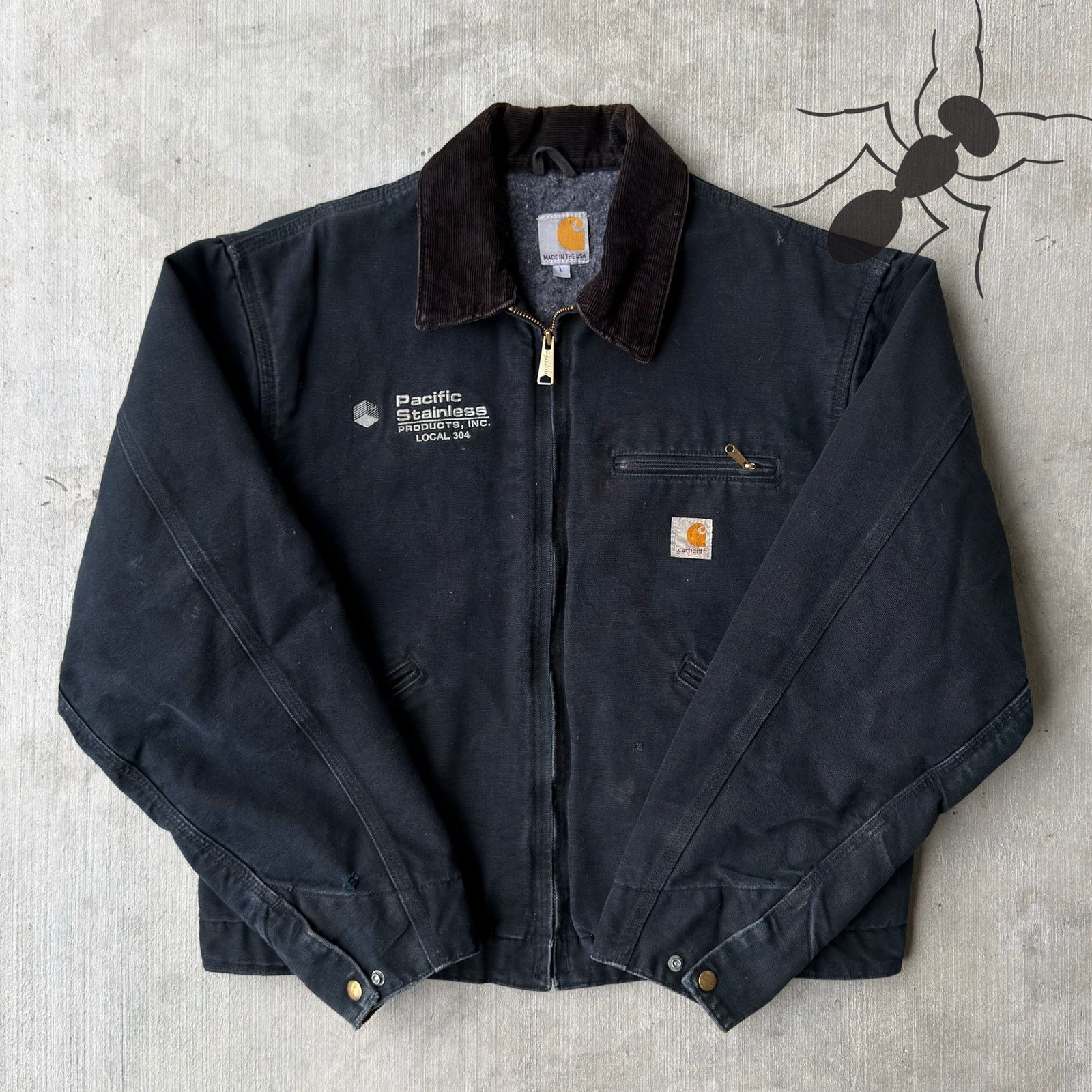 Carhartt × Vintage Carhartt J001 black Detroit work wear jacket Size US L / EU 52-54 / 3 - 1 Thumbnail