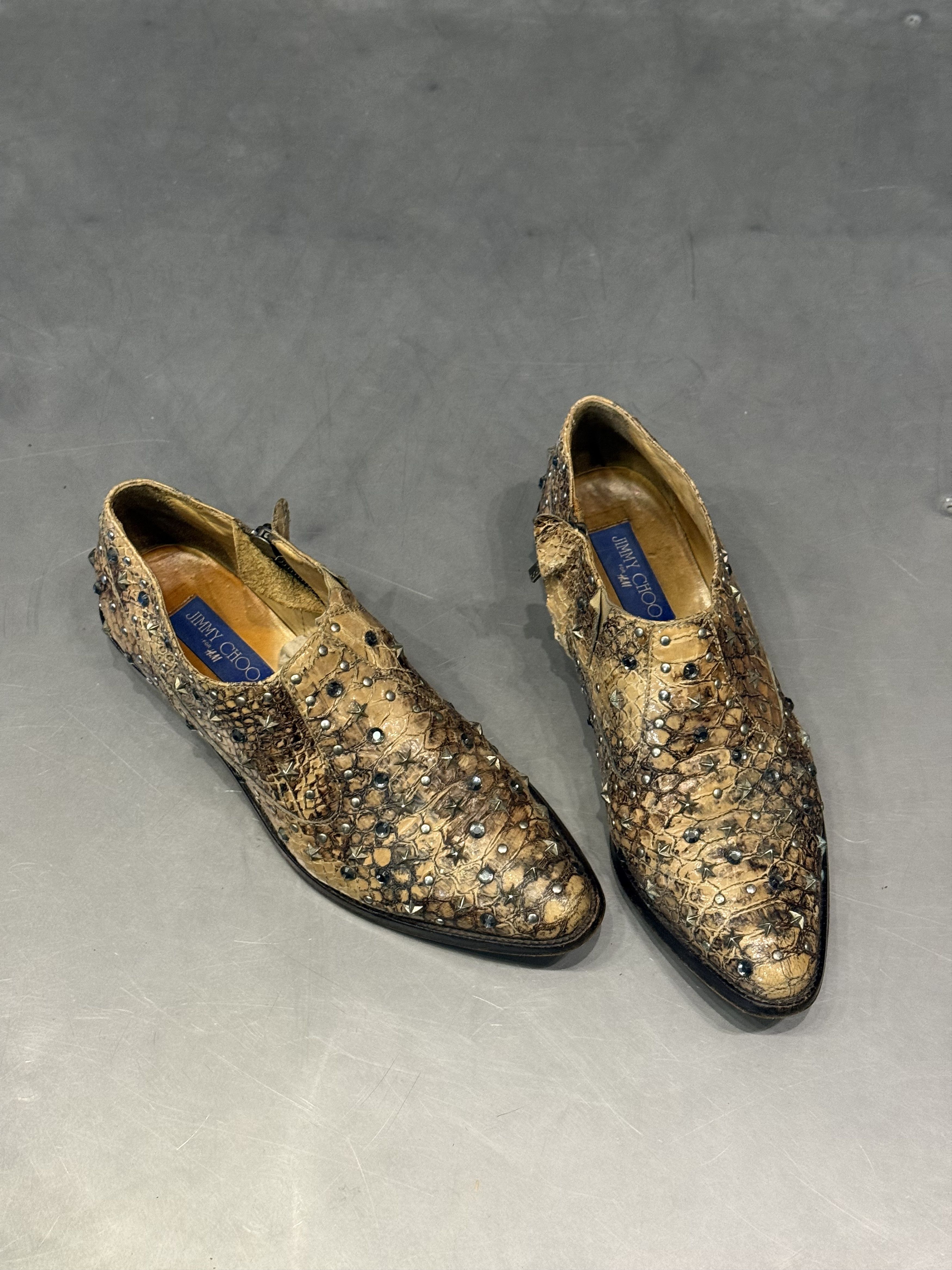 Jimmy Choo Jimmy Choo for H&M exotic python leather studded boots Size US 7 / IT 37 - 1 Thumbnail