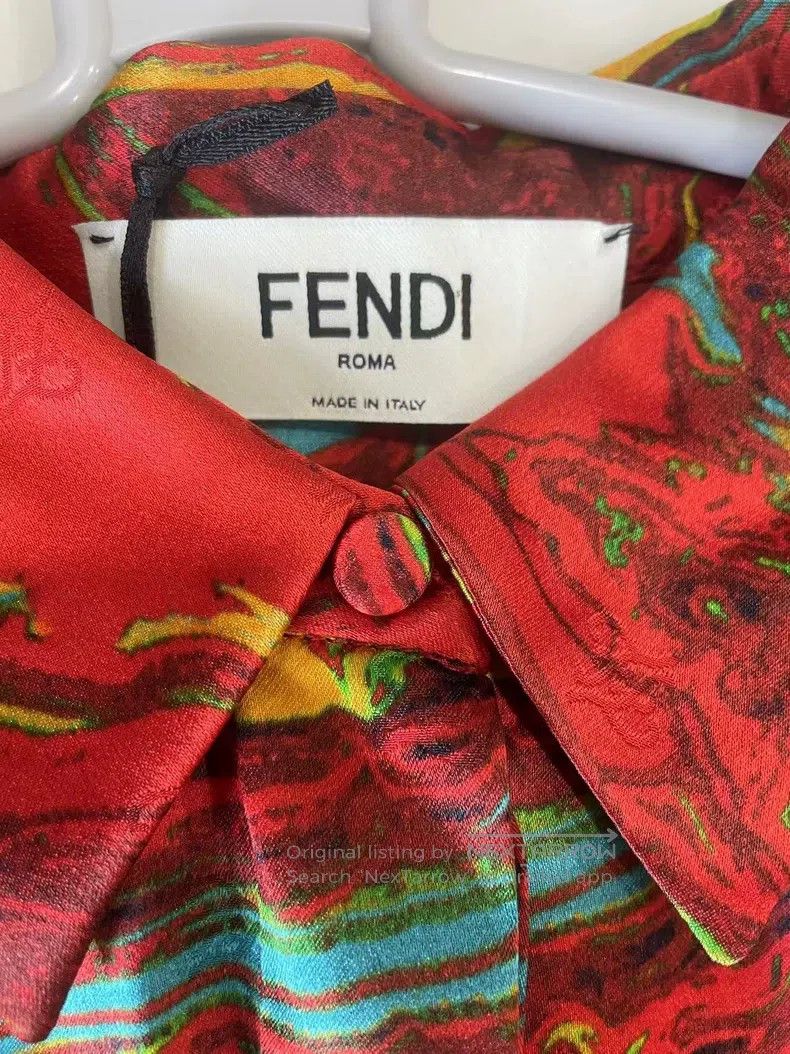 Fendi Fendi Red marble silk shirt Size XXS / US 00 / IT 34 - 3 Thumbnail